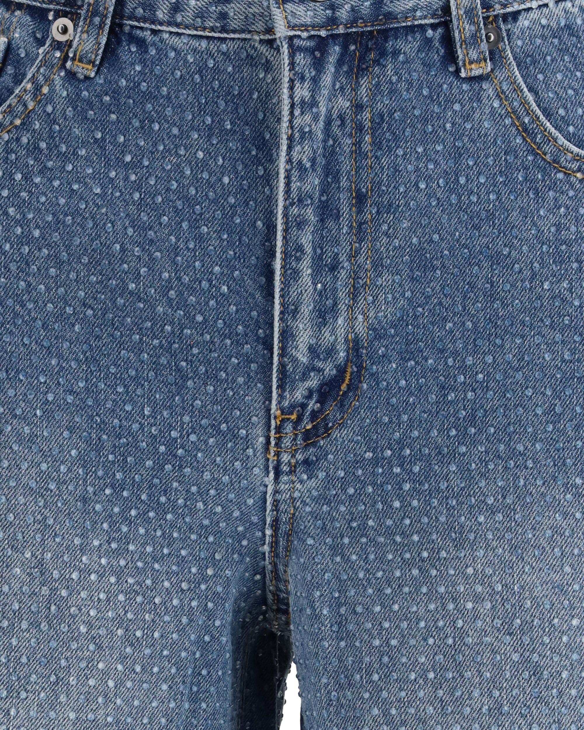 Self-Portrait Straight-Leg Jeans With All-Over Rhinestones