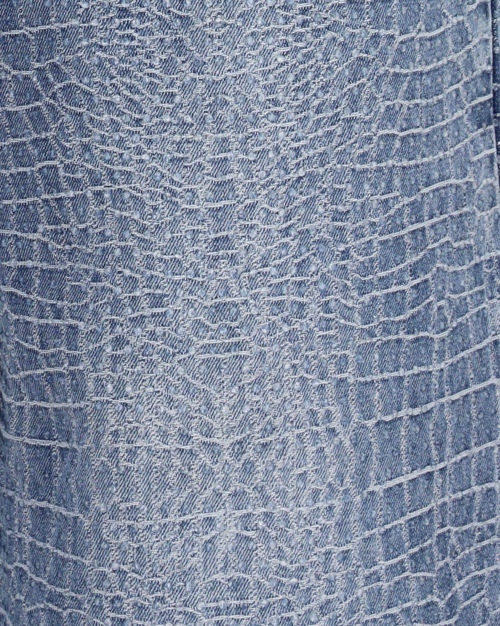 Self-Portrait Wide Leg Croc Effect Jeans