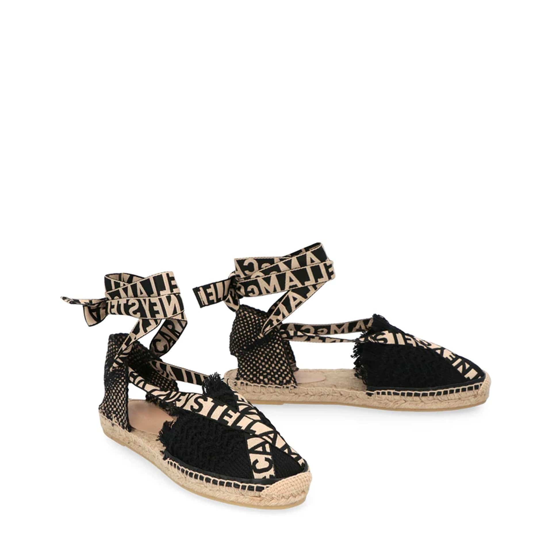 Stella McCartney Gaia Canvas Espadrilles With Macramé - alternate view