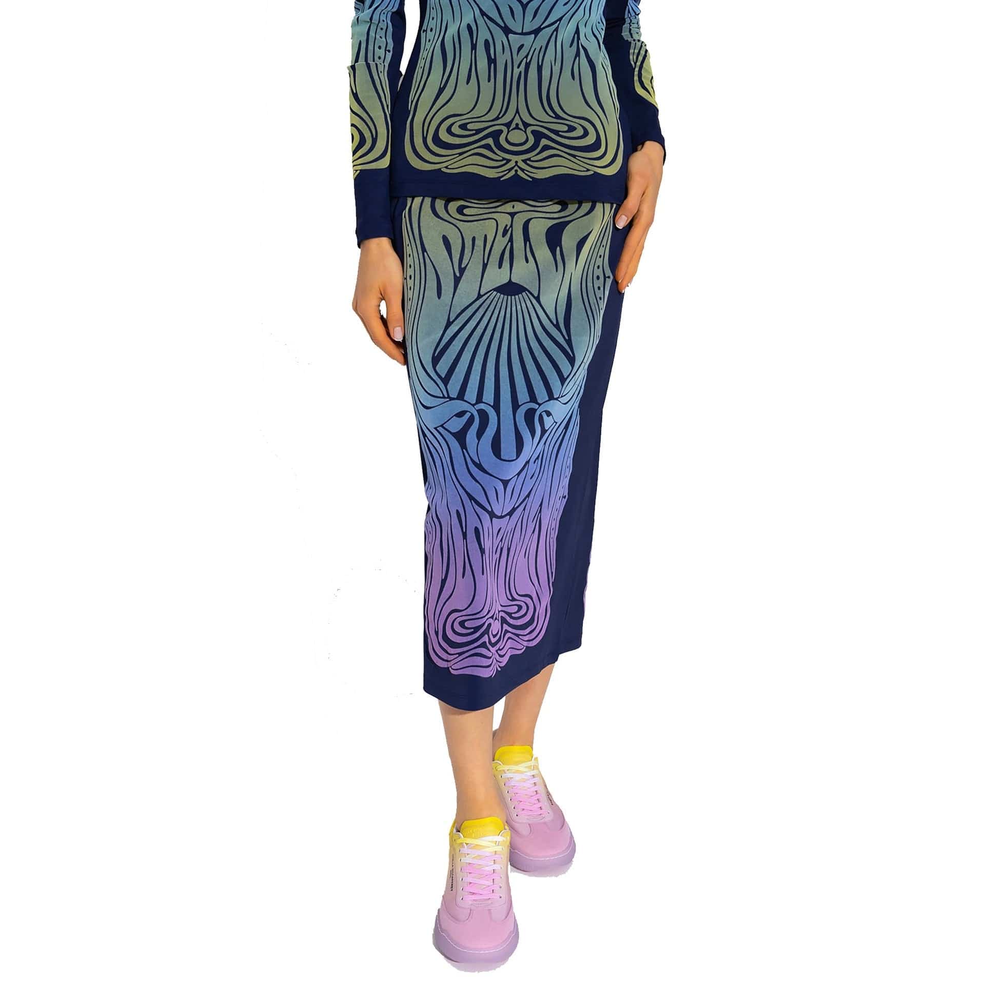 Stella McCartney Printed Midi Skirt With Elastic Waist - alternate view