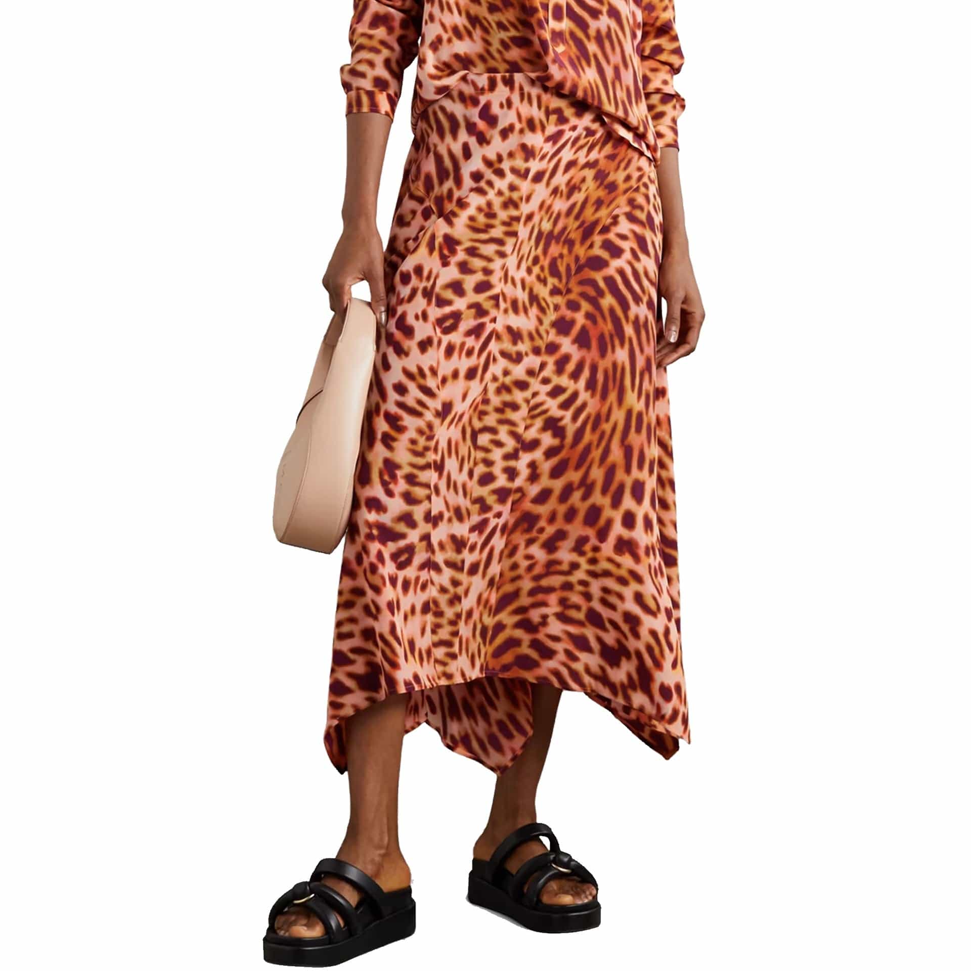 Stella McCartney Silk Midi Dress With Handkerchief Hem