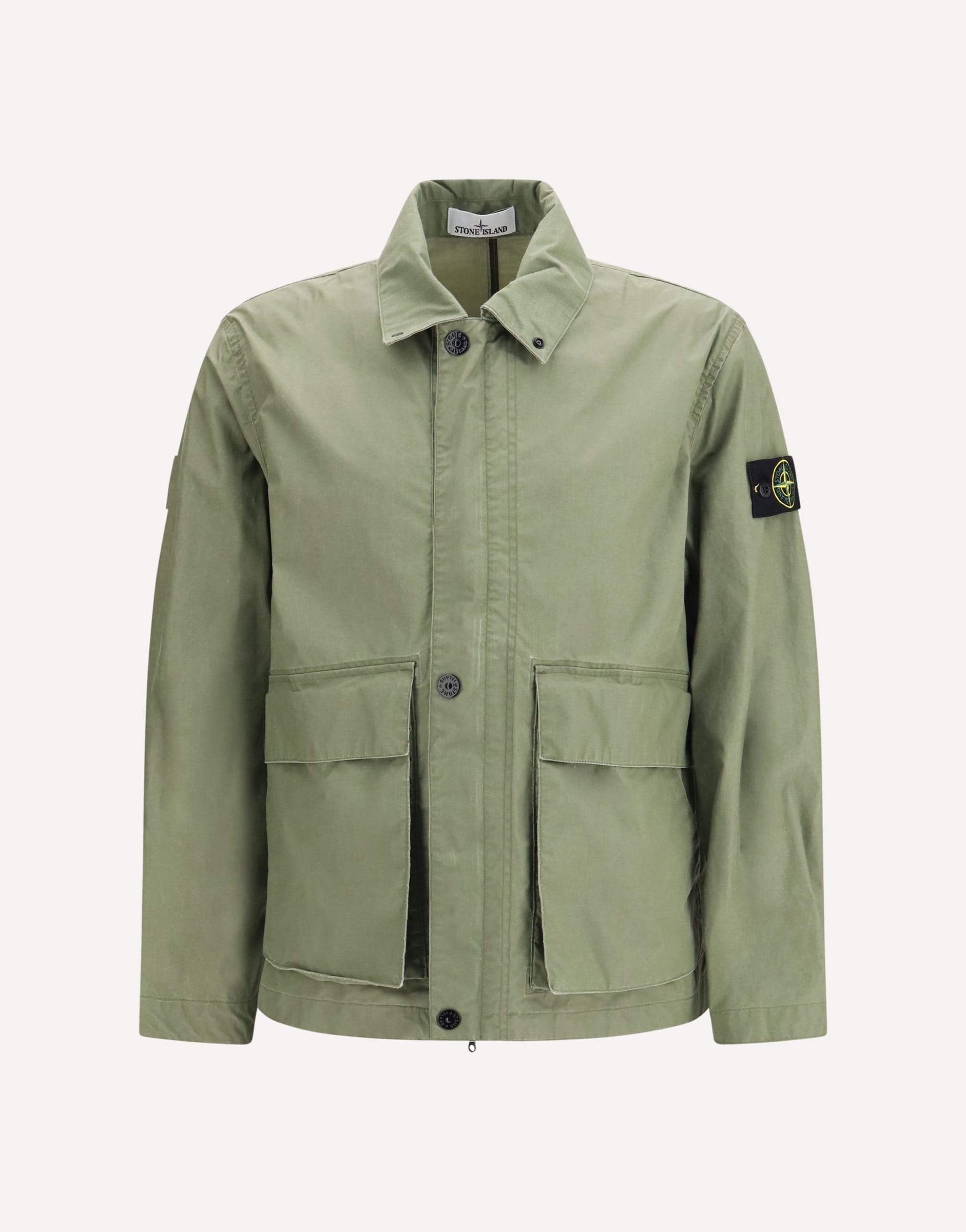 Stone Island 4100054 Waxed Pigment Cotton Tela Coach Jacket