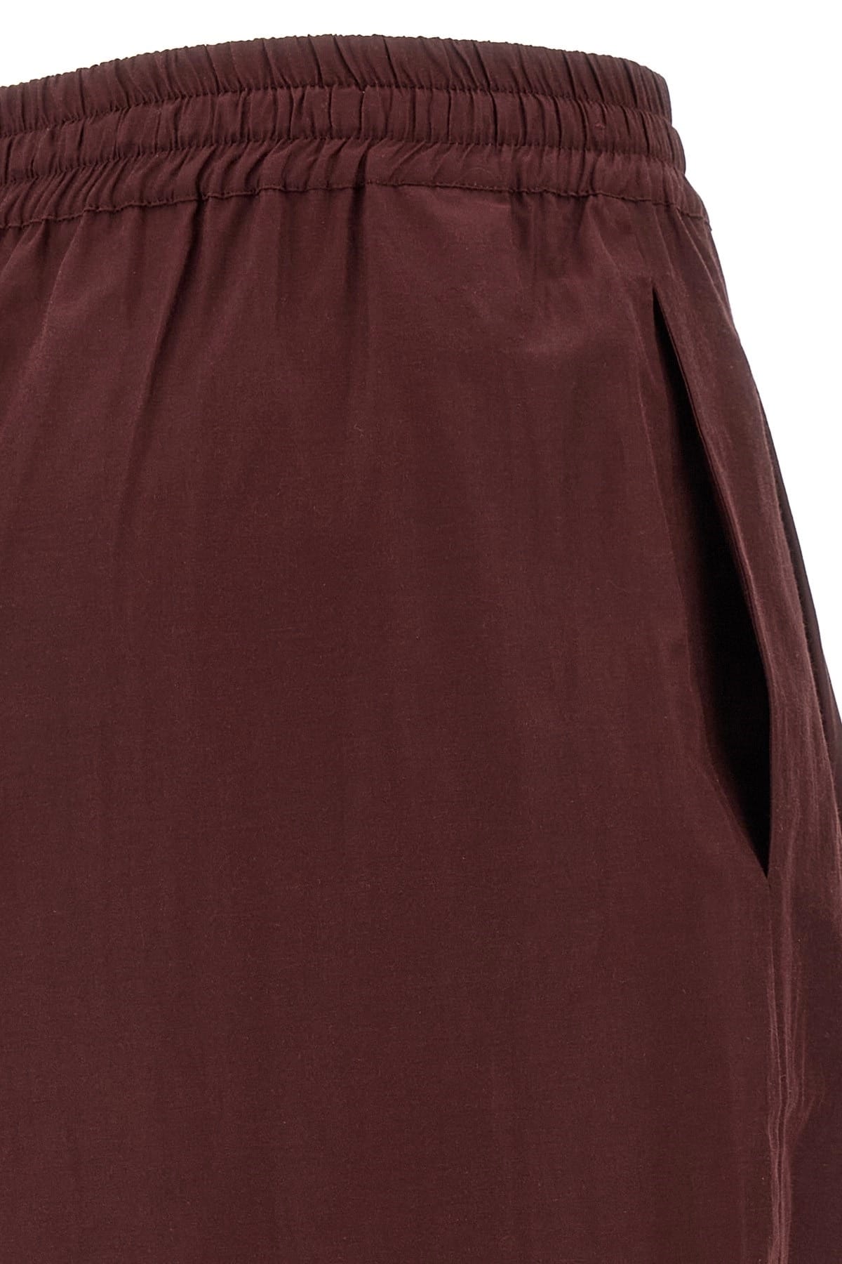 The Andamane The Andamane Bordeaux Taffeta Flared Pants