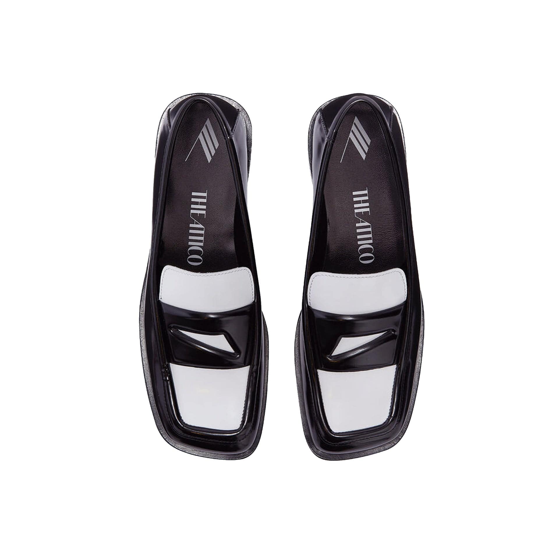 The Attico Amanda Leather Square-Toe Loafers