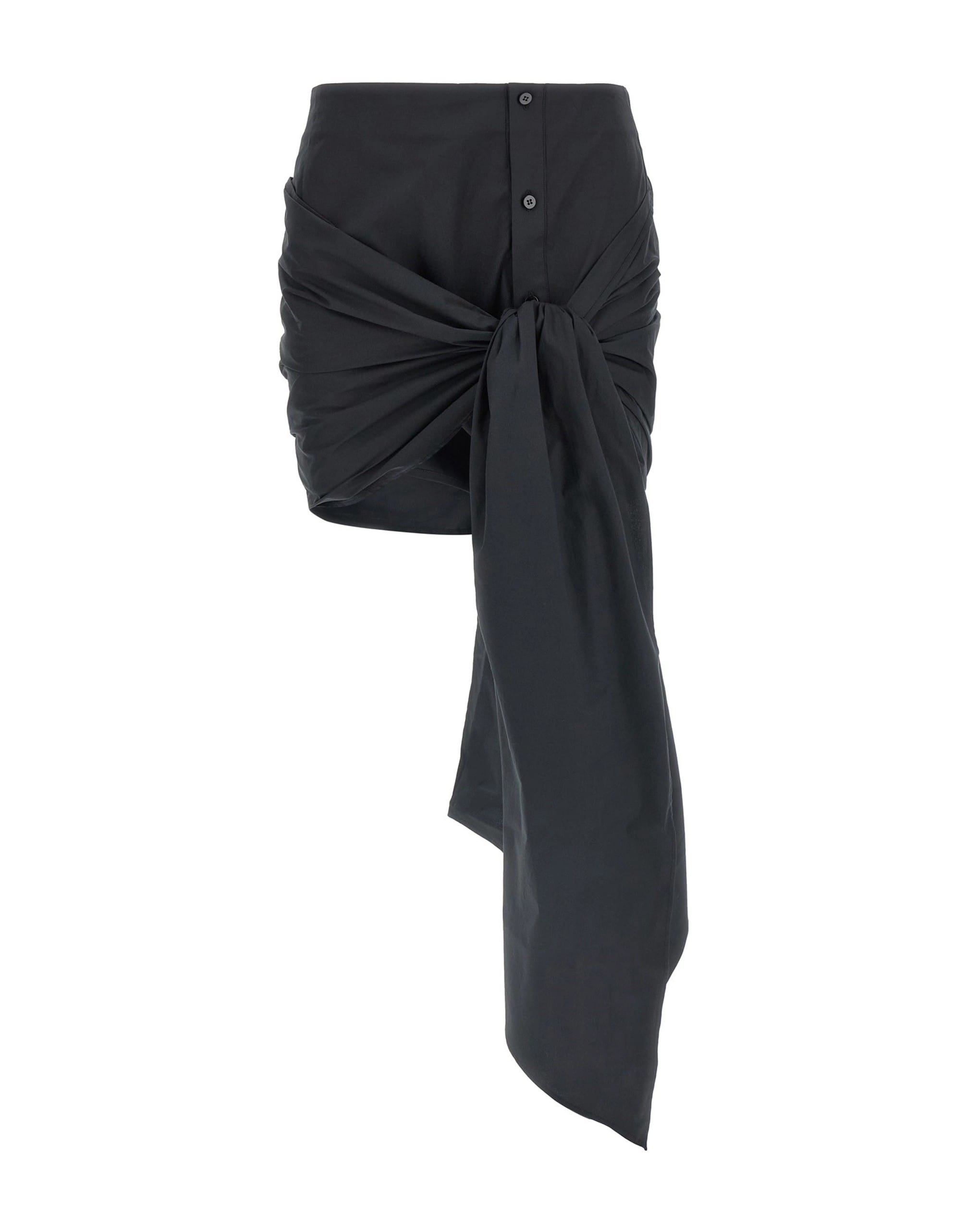 The Attico The Attico Black Bow Mini Skirt