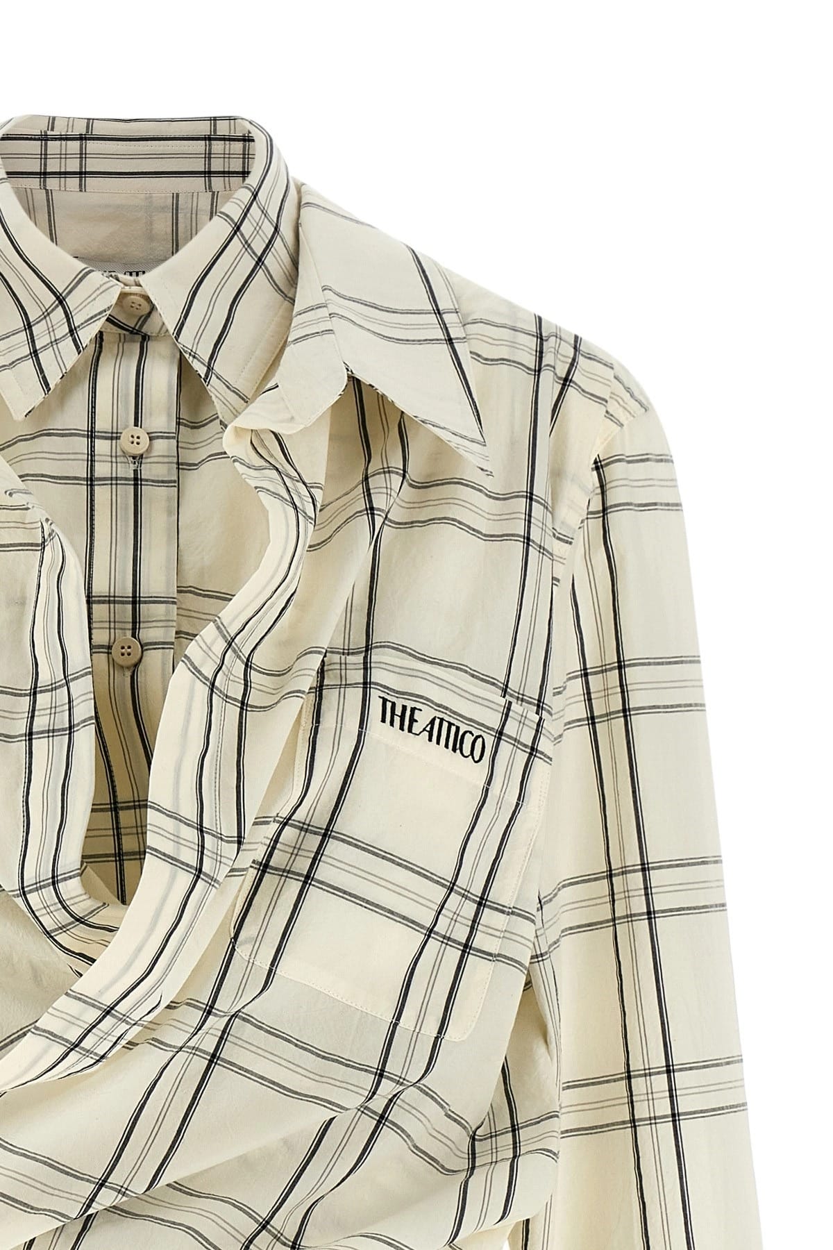 The Attico The Attico Check-Print Chemisier Mini Dress