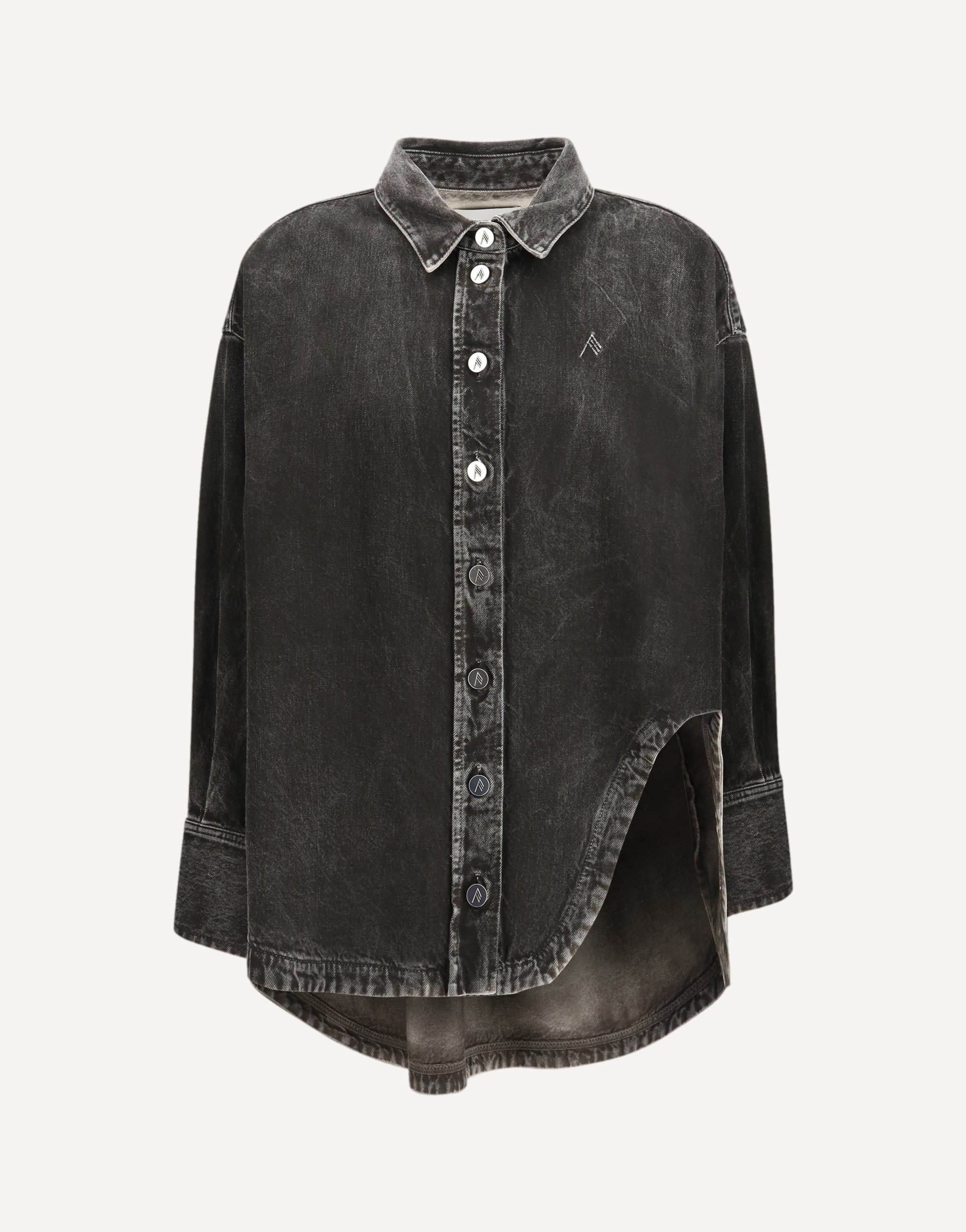 The Attico Denim Shirt With Embroidered Detail