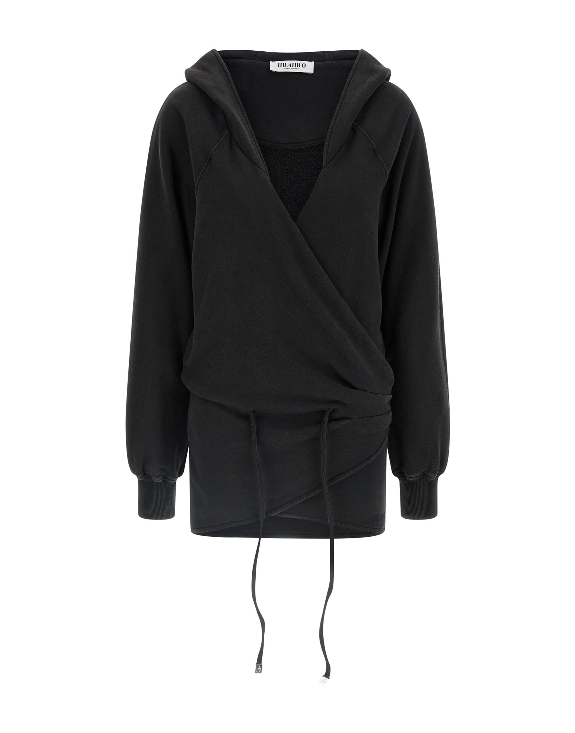 The Attico The Attico Hooded Fleece Mini Dress