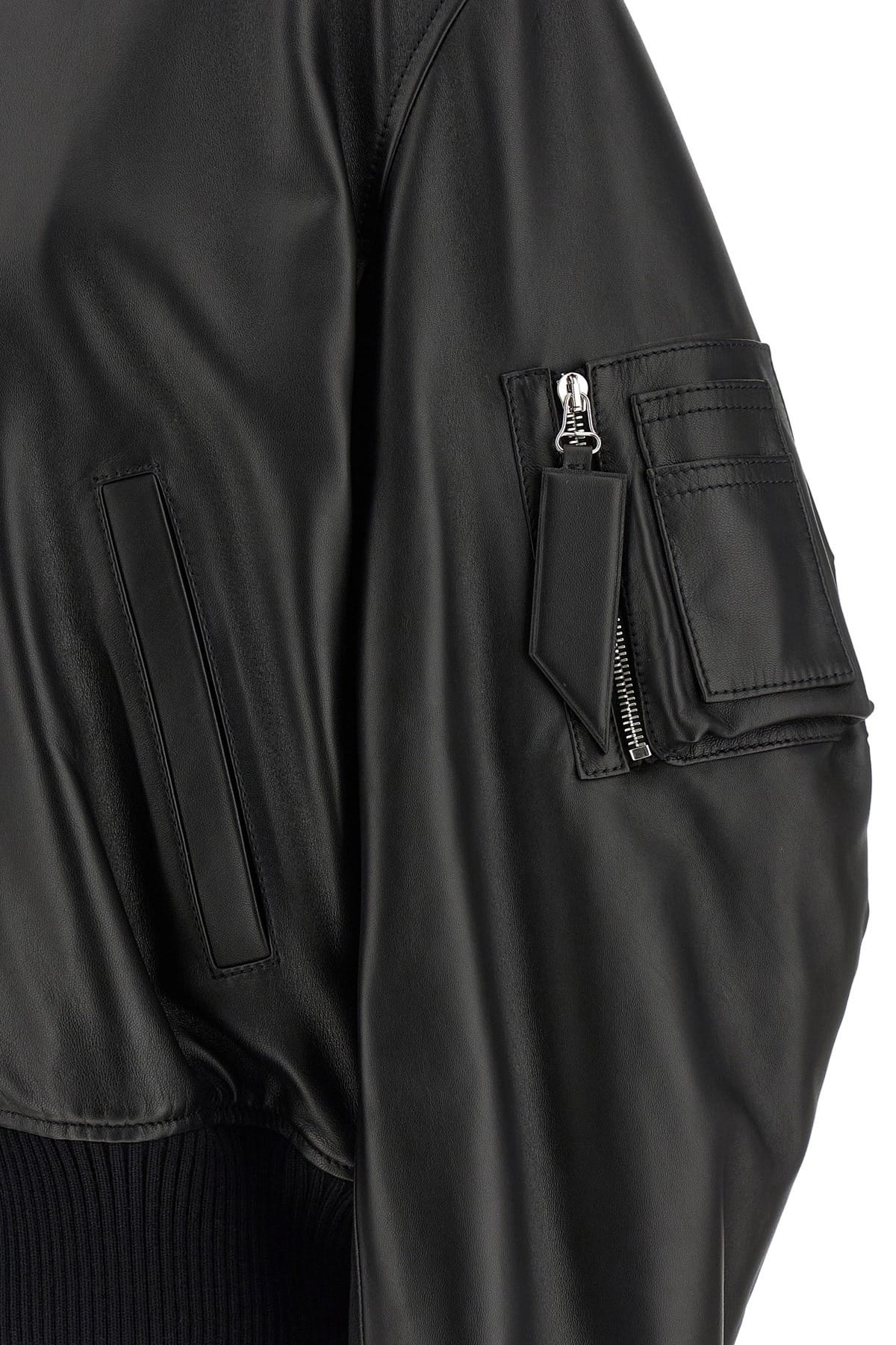 The Attico Leather Bomber Jacket