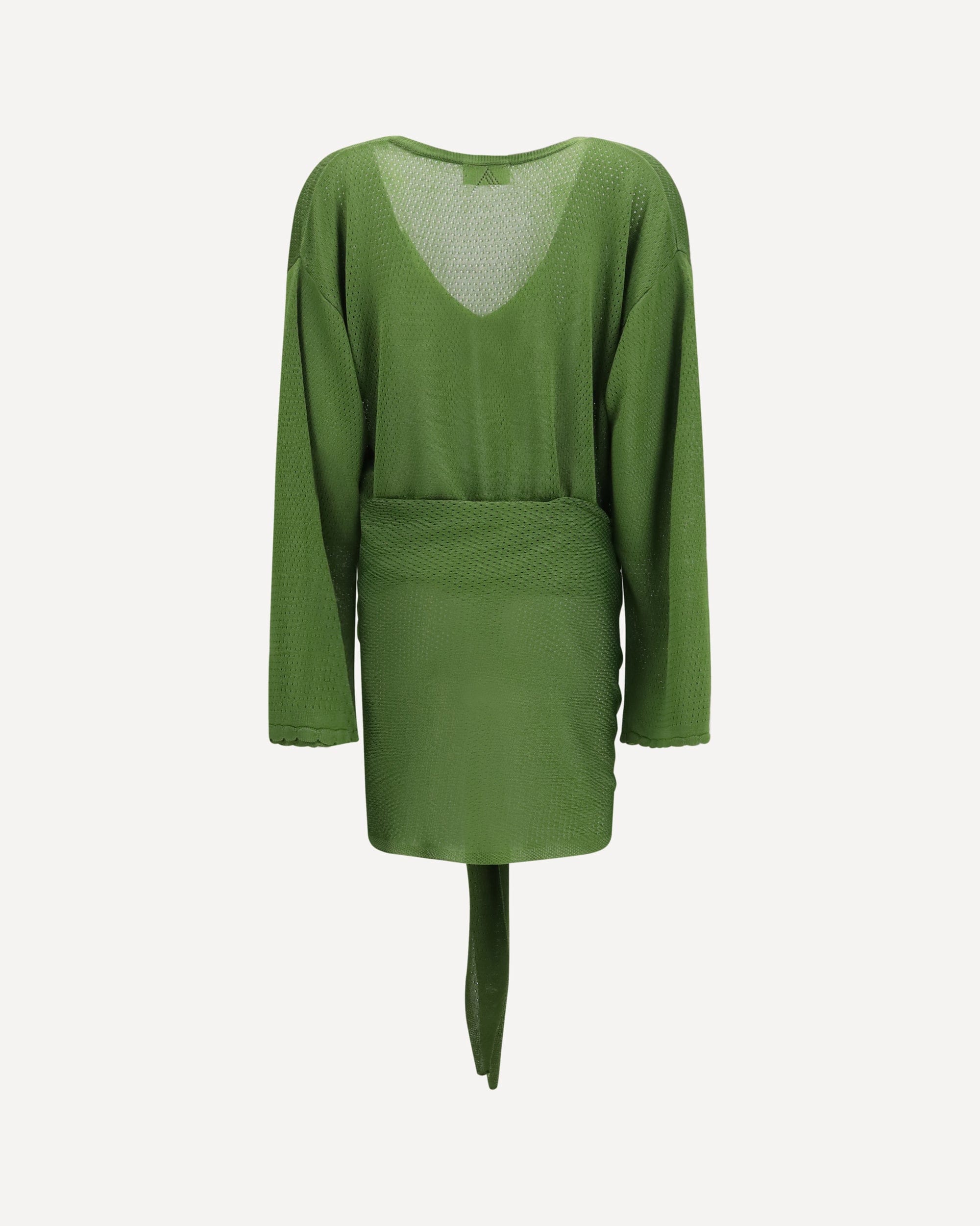 The Attico Perforated Ribbed Viscose Mini Dress - alternate view