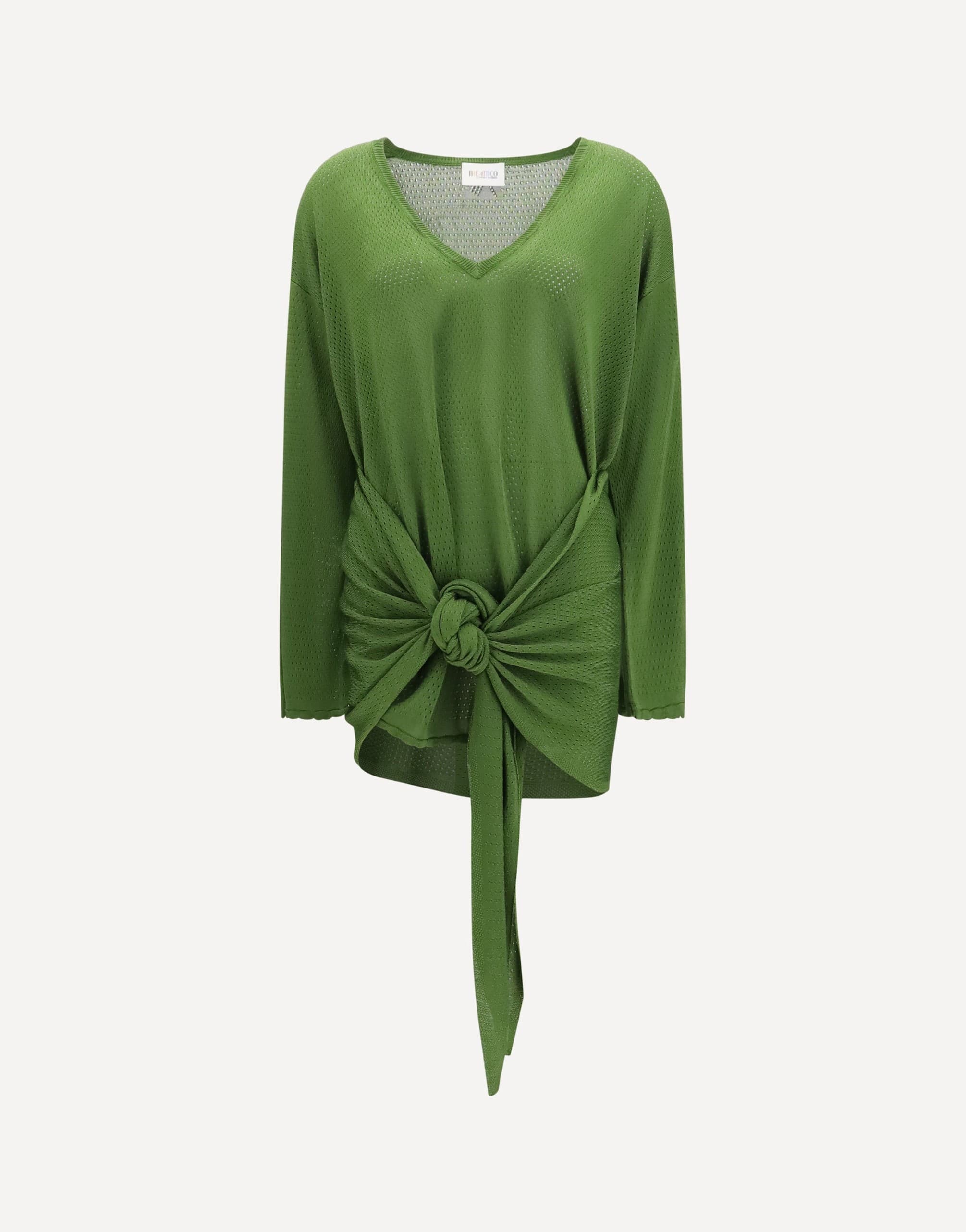 The Attico The Attico Perforated Ribbed Viscose Mini Dress