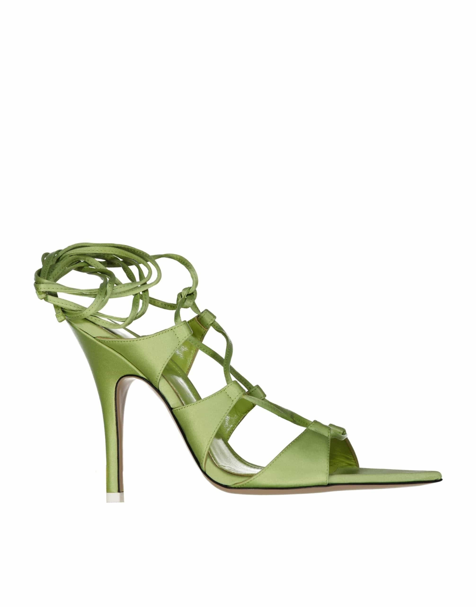 The Attico Reneè Satin Pointed Toe Sandals