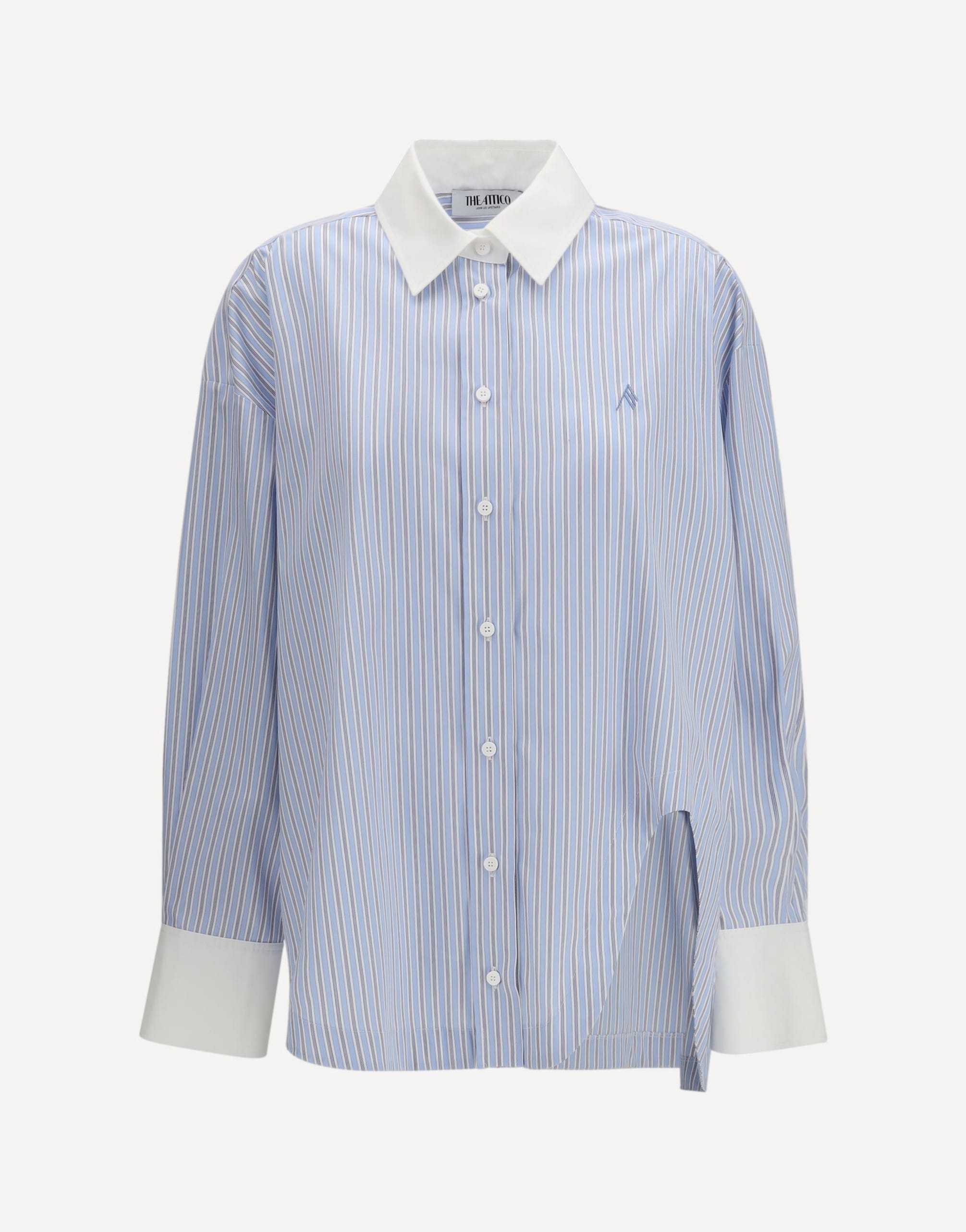 The Attico Striped Cut-Out Long Sleeve Shirt