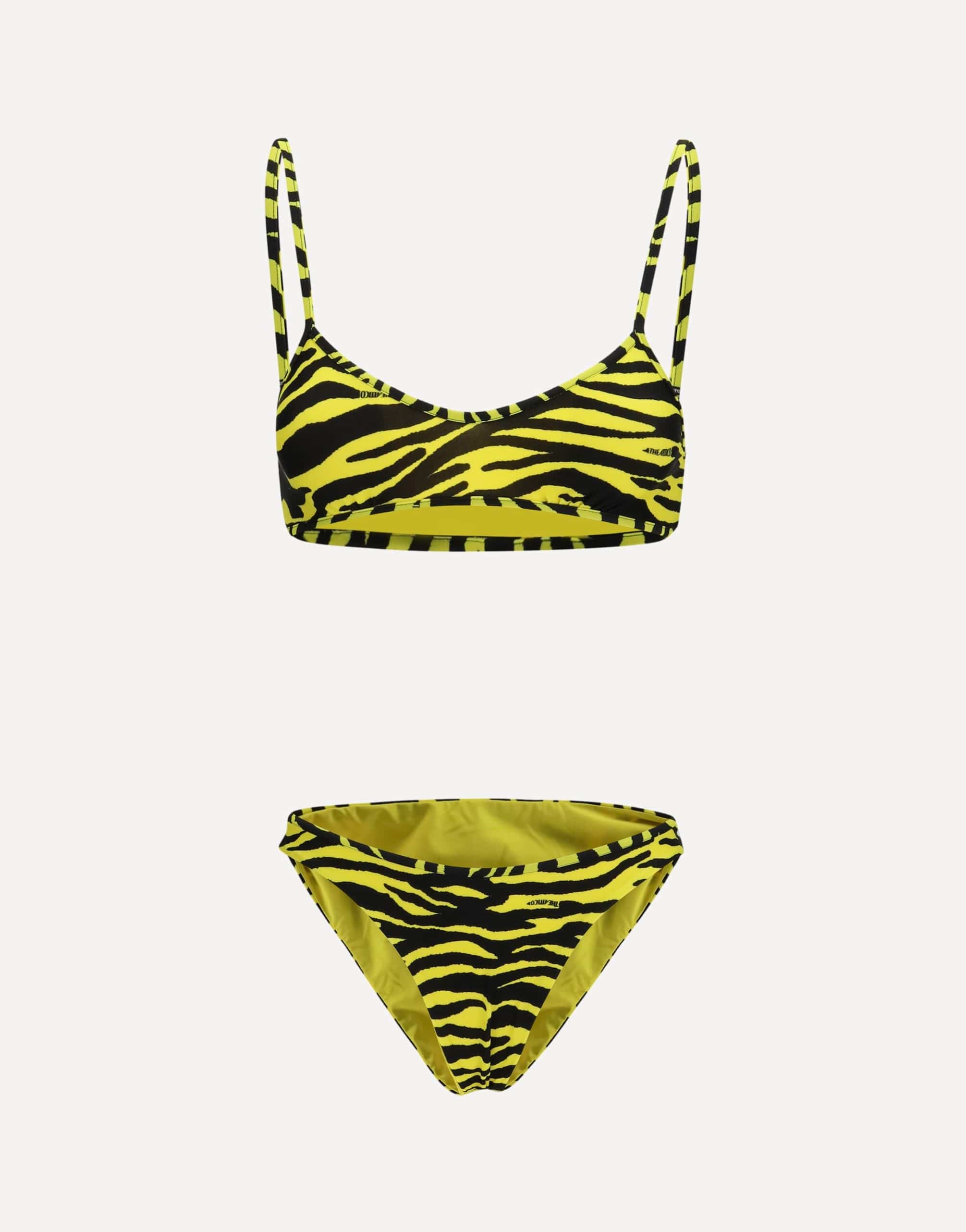 The Attico The Attico Zebra-Print Bikini With Front Knot