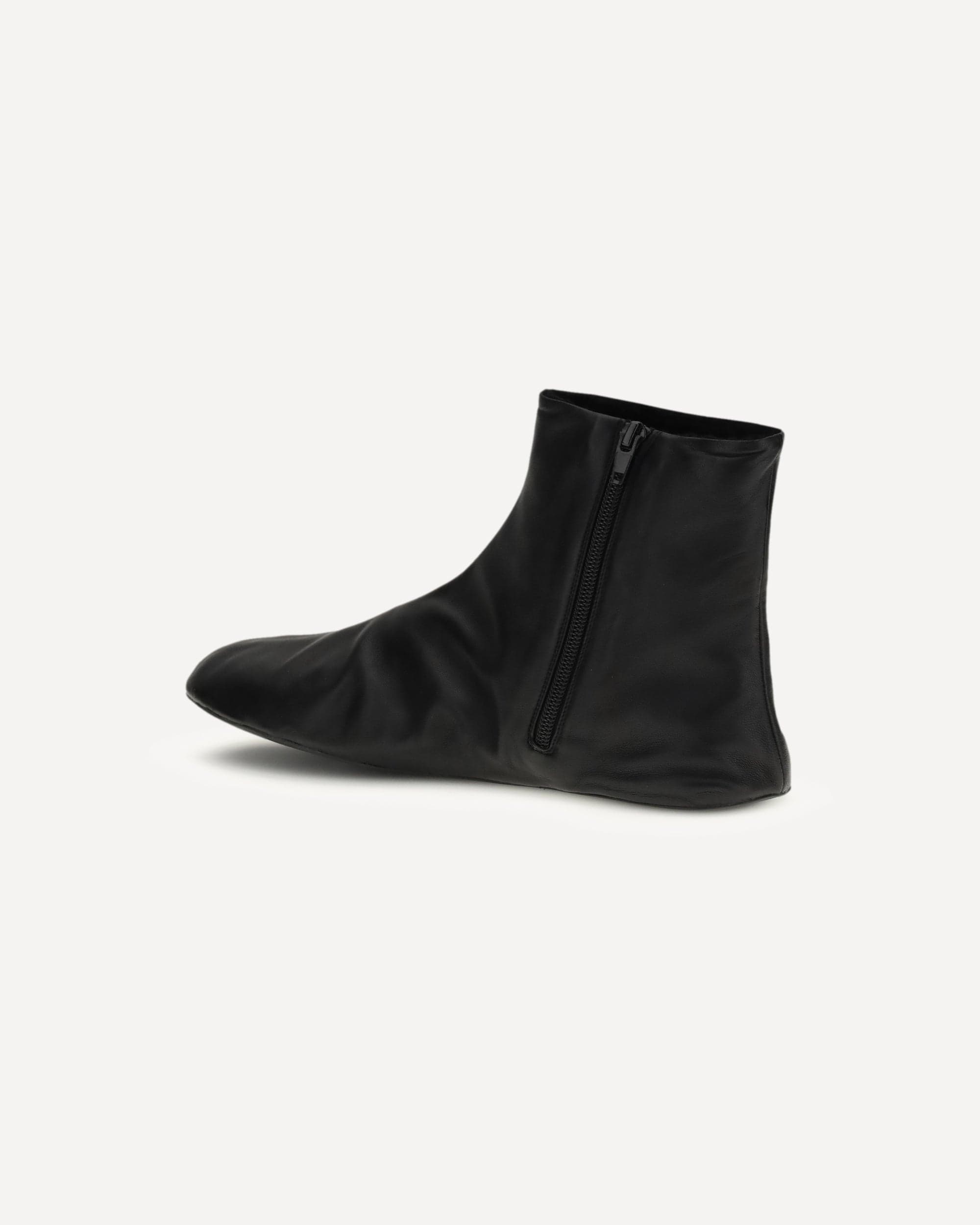 The Row Leather Ankle Boots Lined With Shearling