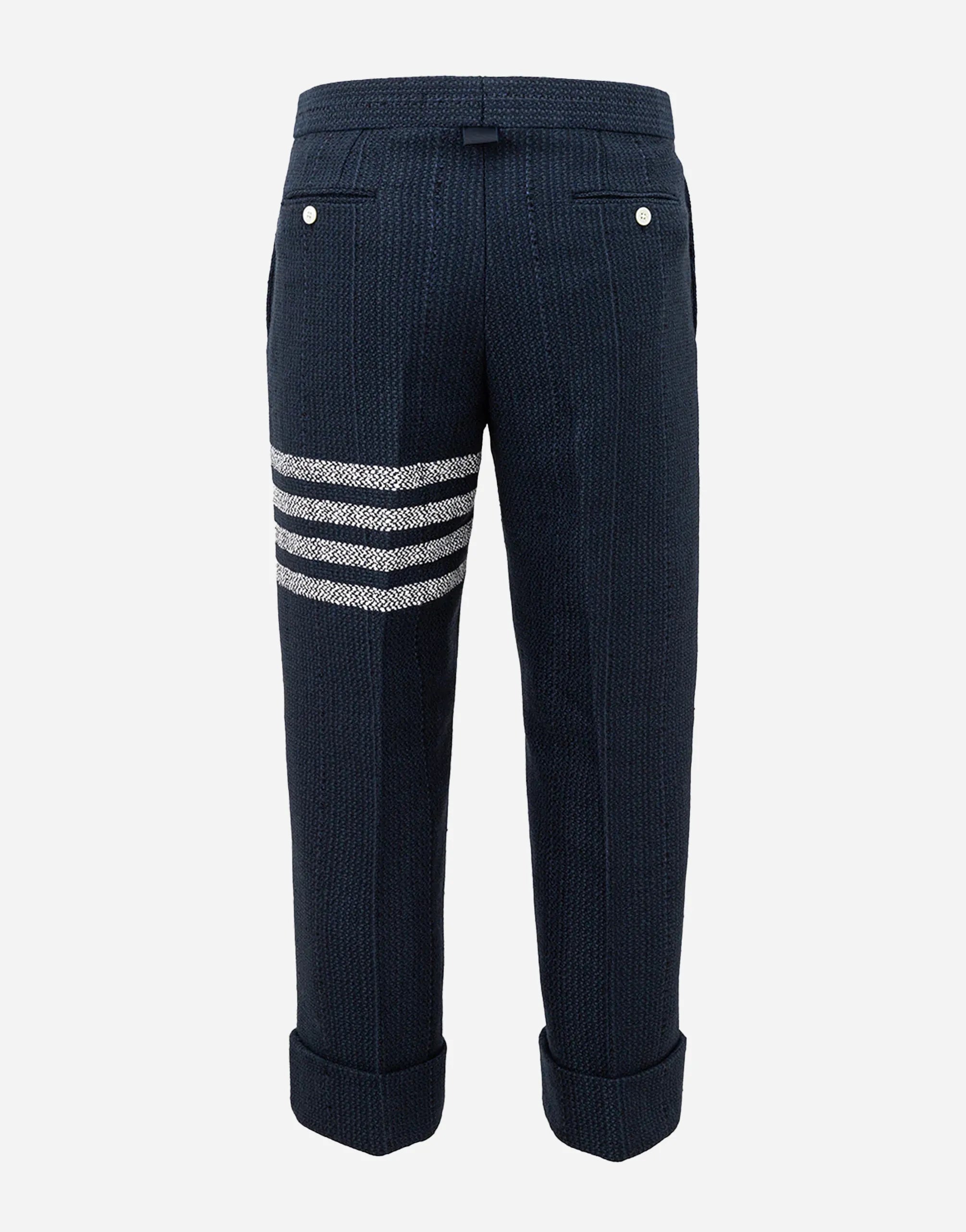 Thom Browne Thom Browne 4-Bar Cropped Straight-Leg Knit Pants