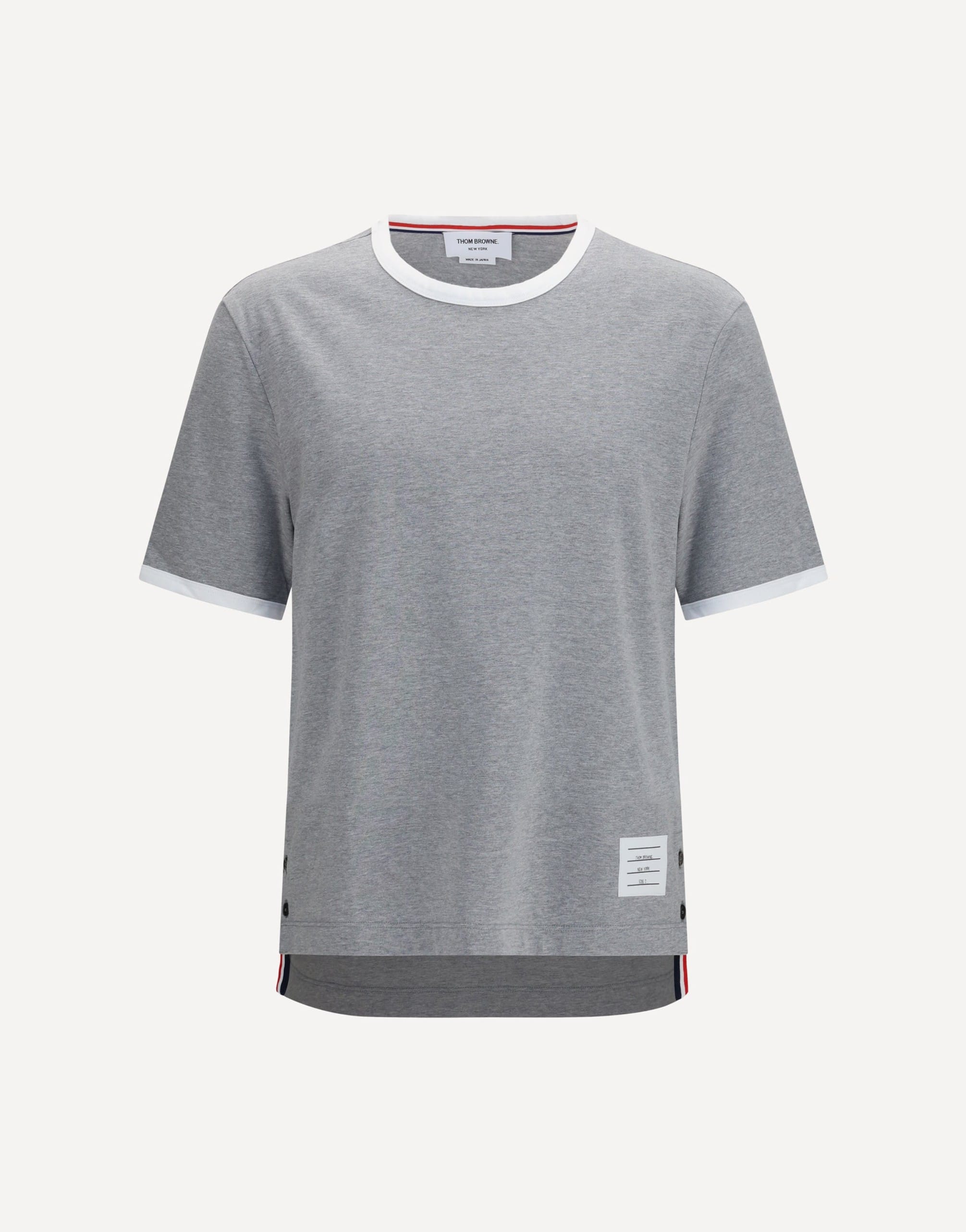 Thom Browne Thom Browne Contrast-Trim Crew Neck T-Shirt
