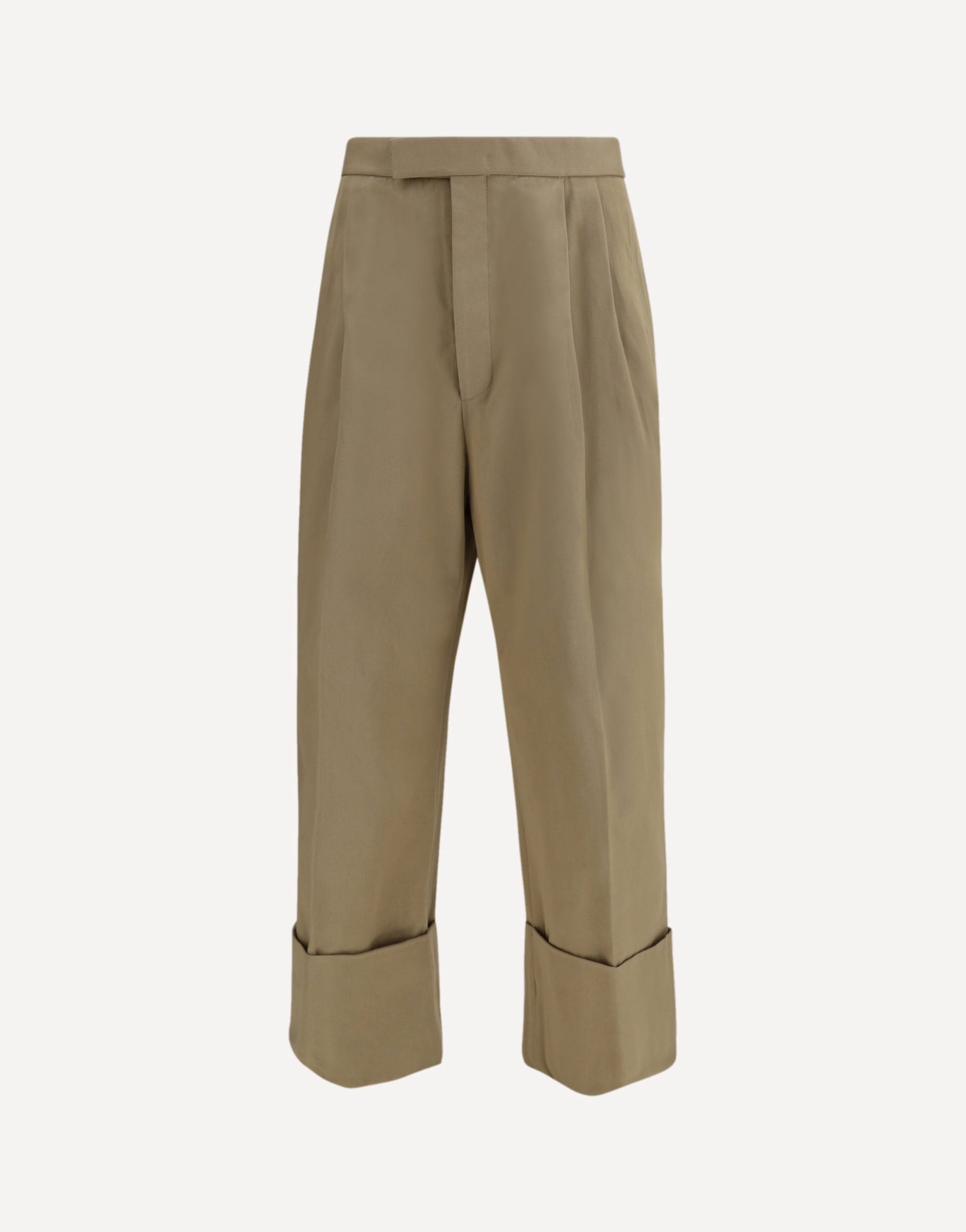 Thom Browne Cotton Gabardine Pants With Double Pleats