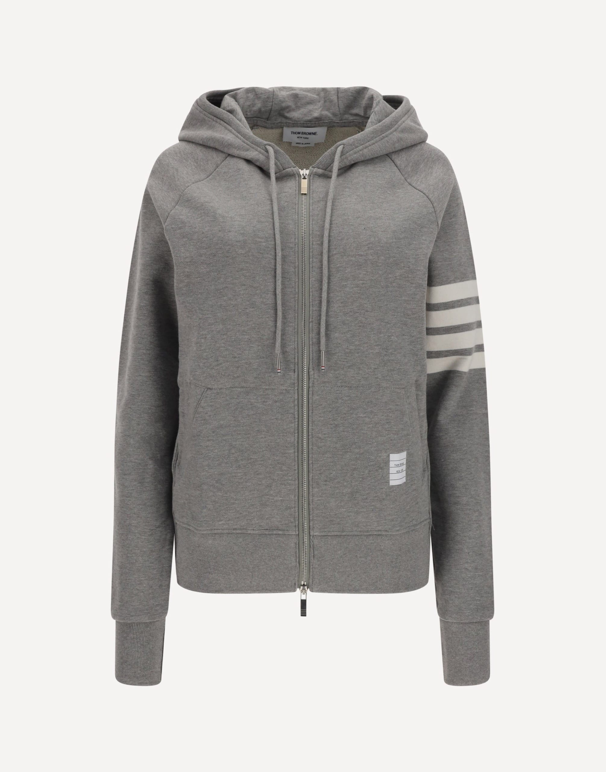 Thom Browne Cotton Hoodie With Striped Sleeve Patch