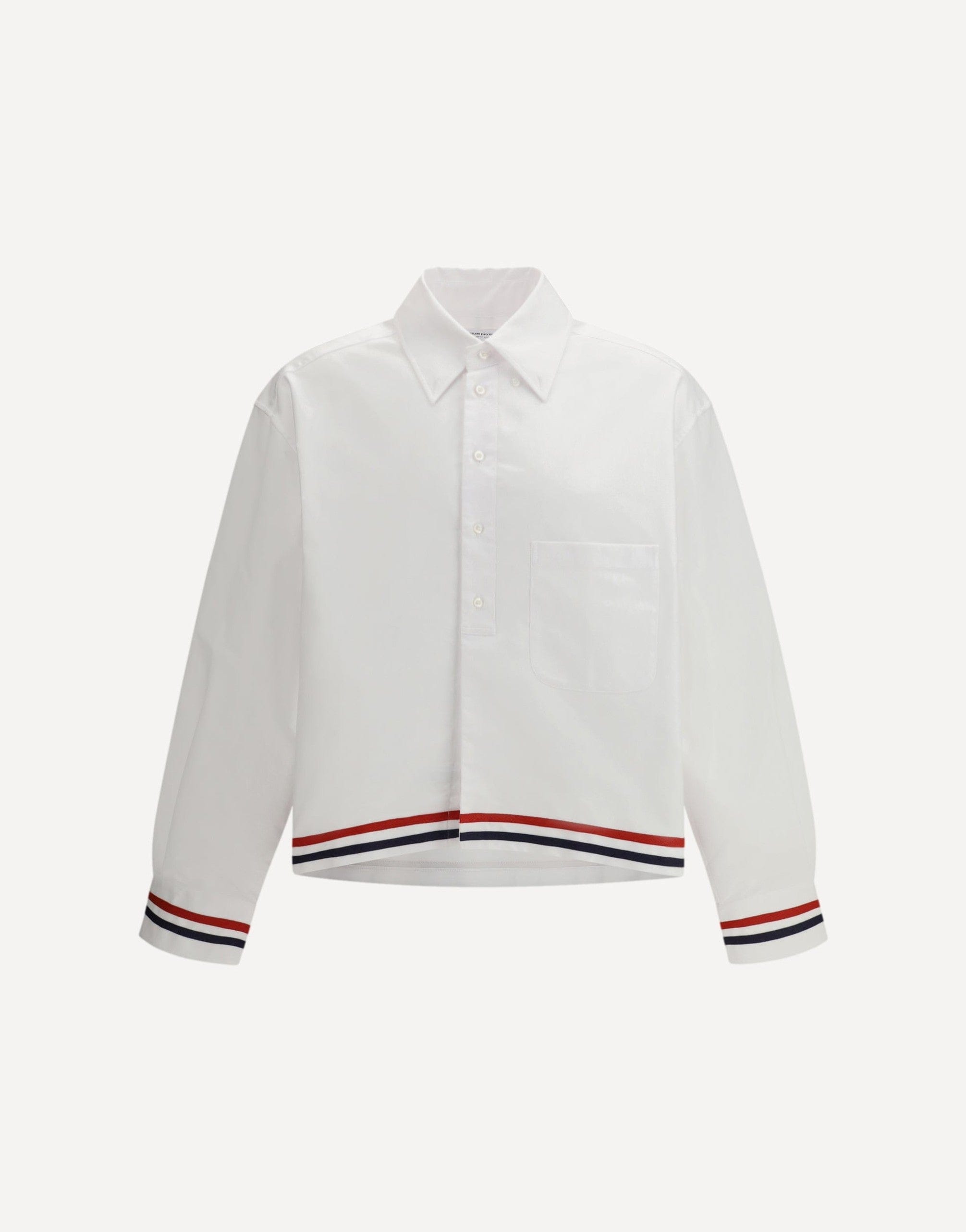 Thom Browne Cotton Shirt With Rugby Fit And Asymmetrical Hem