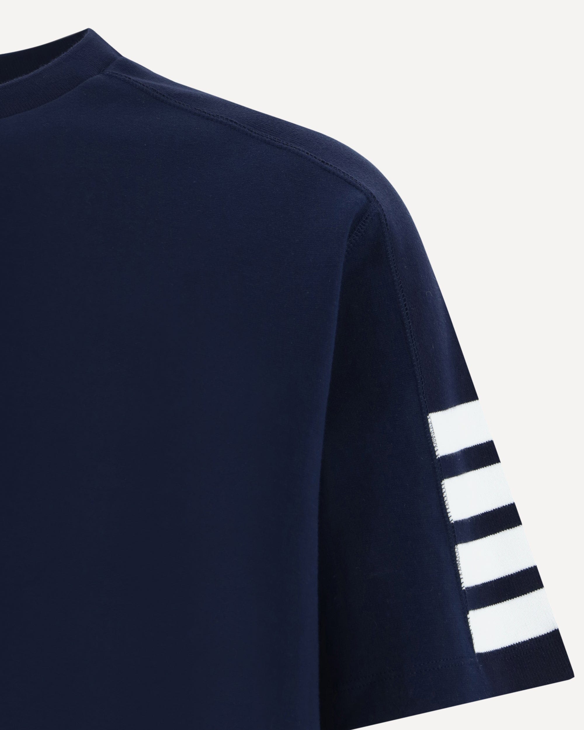 Thom Browne Cotton T-Shirt With Horizontal Bands