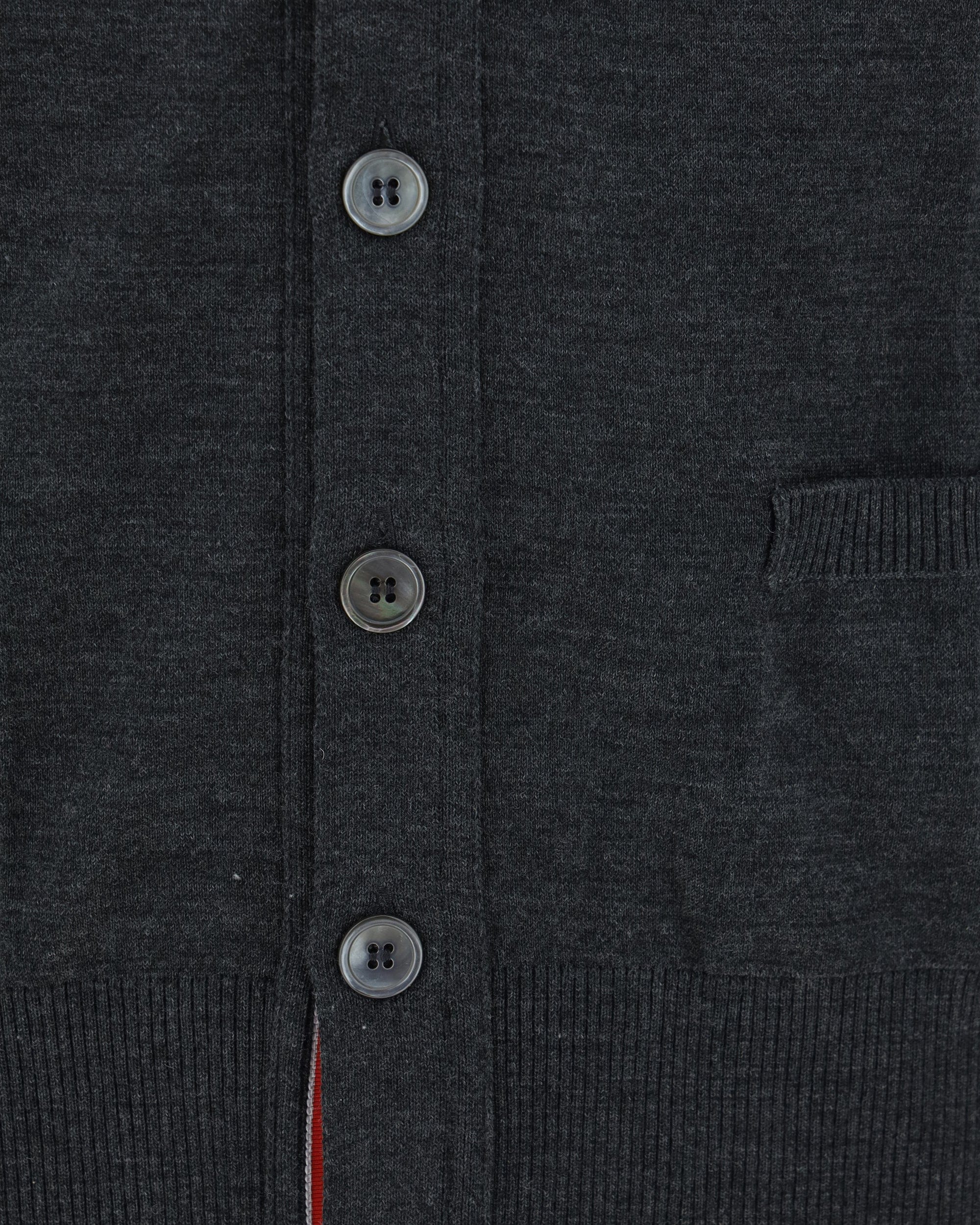 Thom Browne Thom Browne Fleece Wool Cardigan With Striped Cuffs