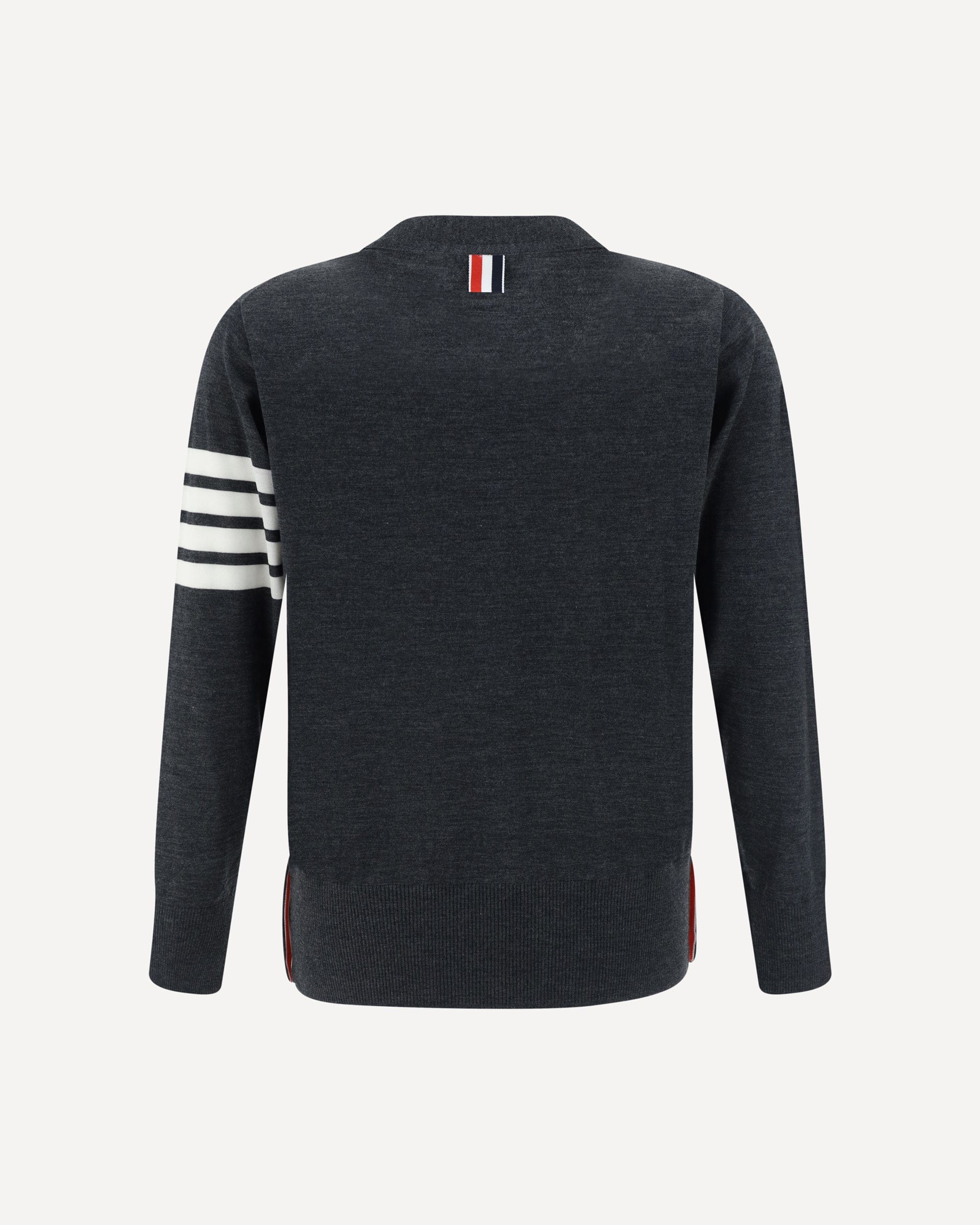 Thom Browne Thom Browne Fleece Wool Cardigan With Striped Cuffs