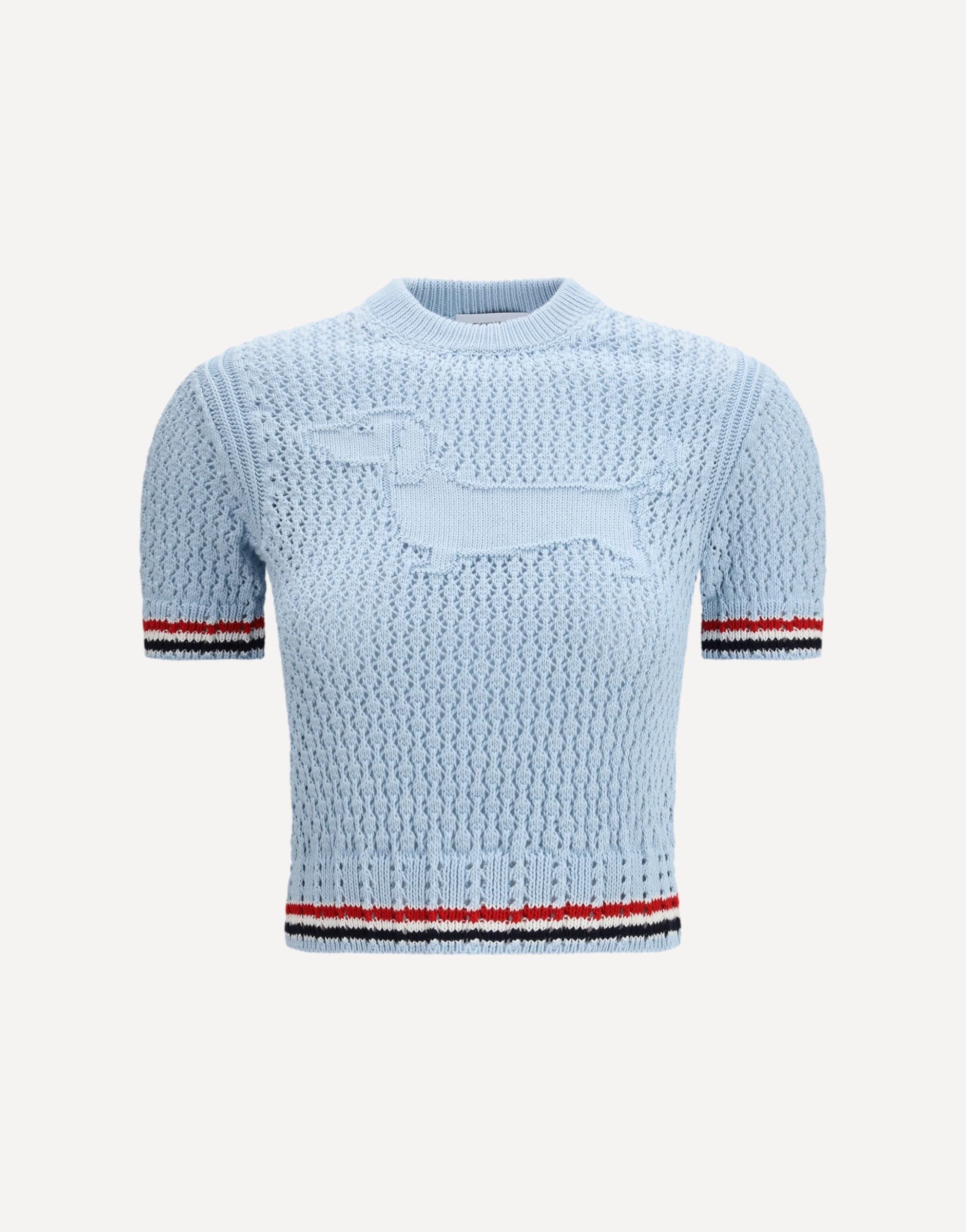 Thom Browne Hector T-Shirt With Pointelle Stitch
