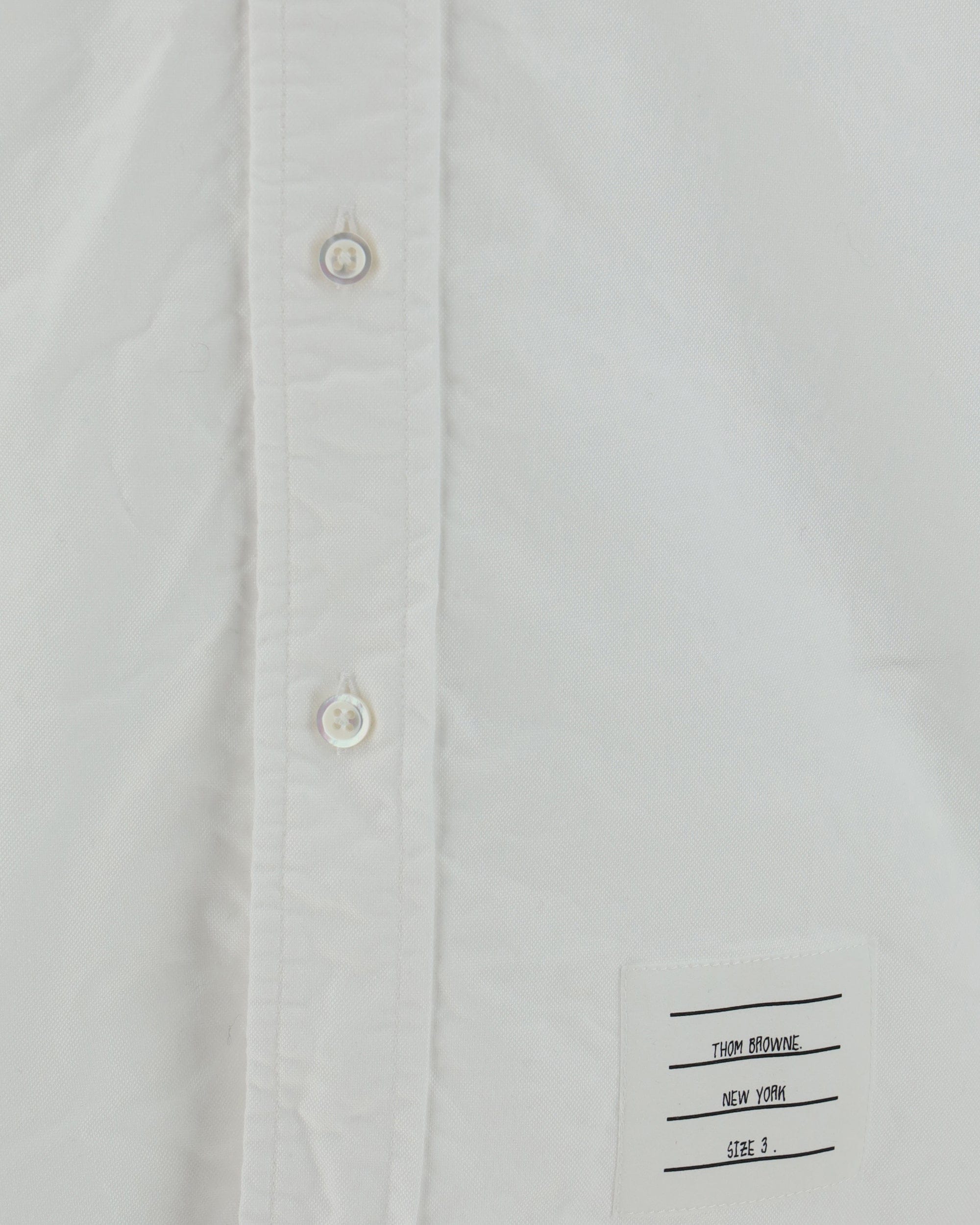 Thom Browne Monochrome Cotton Shirt With Logo Webing