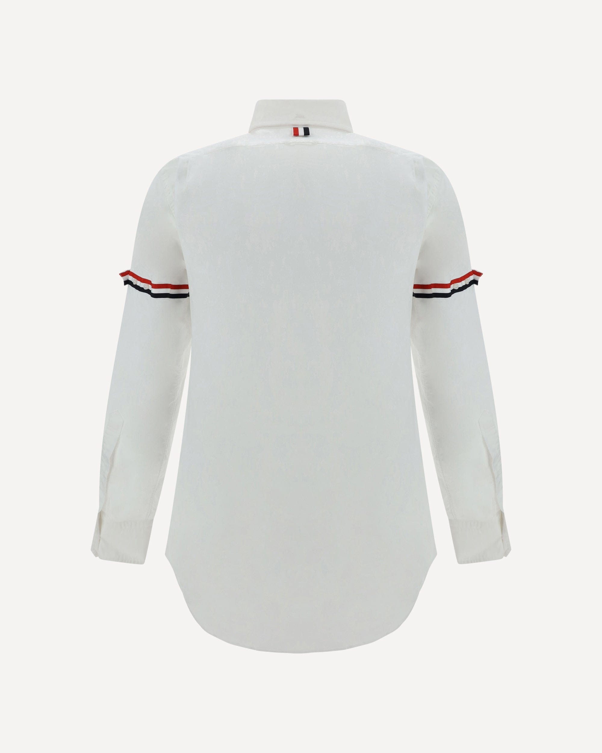 Thom Browne Monochrome Cotton Shirt With Logo Webing