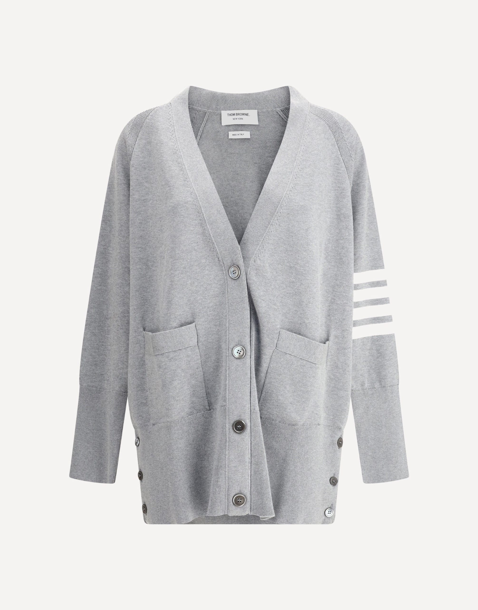 Thom Browne Oversized Cardigan With V-Neck And Button Closure
