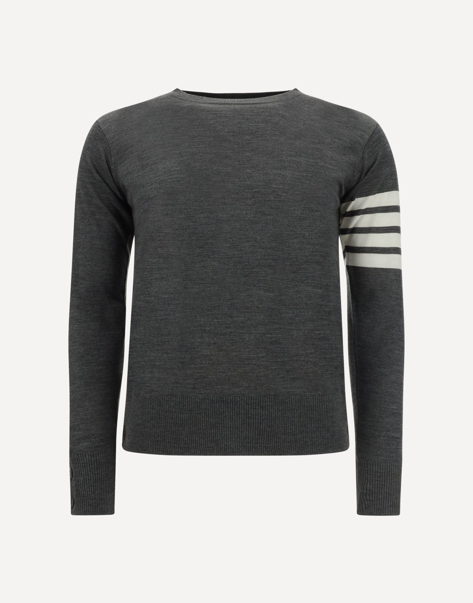 Thom Browne Thom Browne Virgin Wool Ribbed Crewneck Sweater