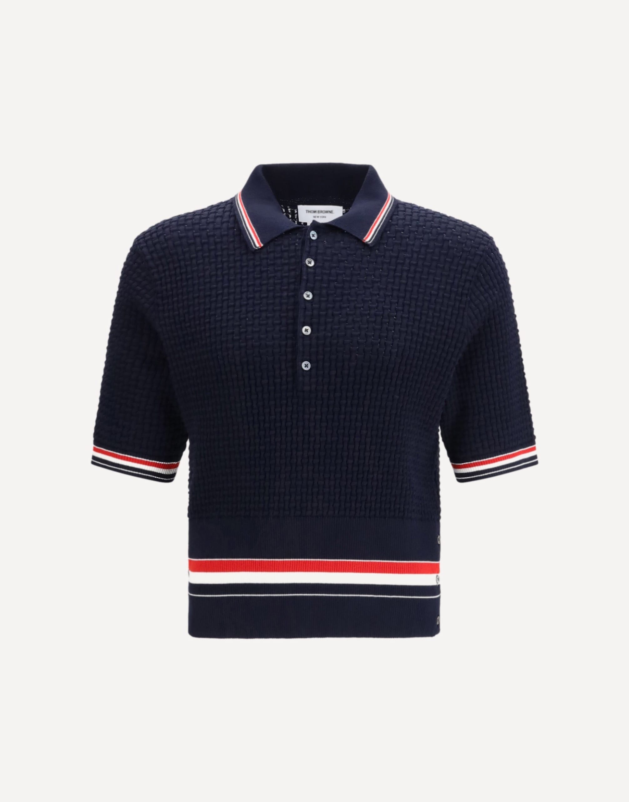 Thom Browne Woven Cotton Polo Shirt