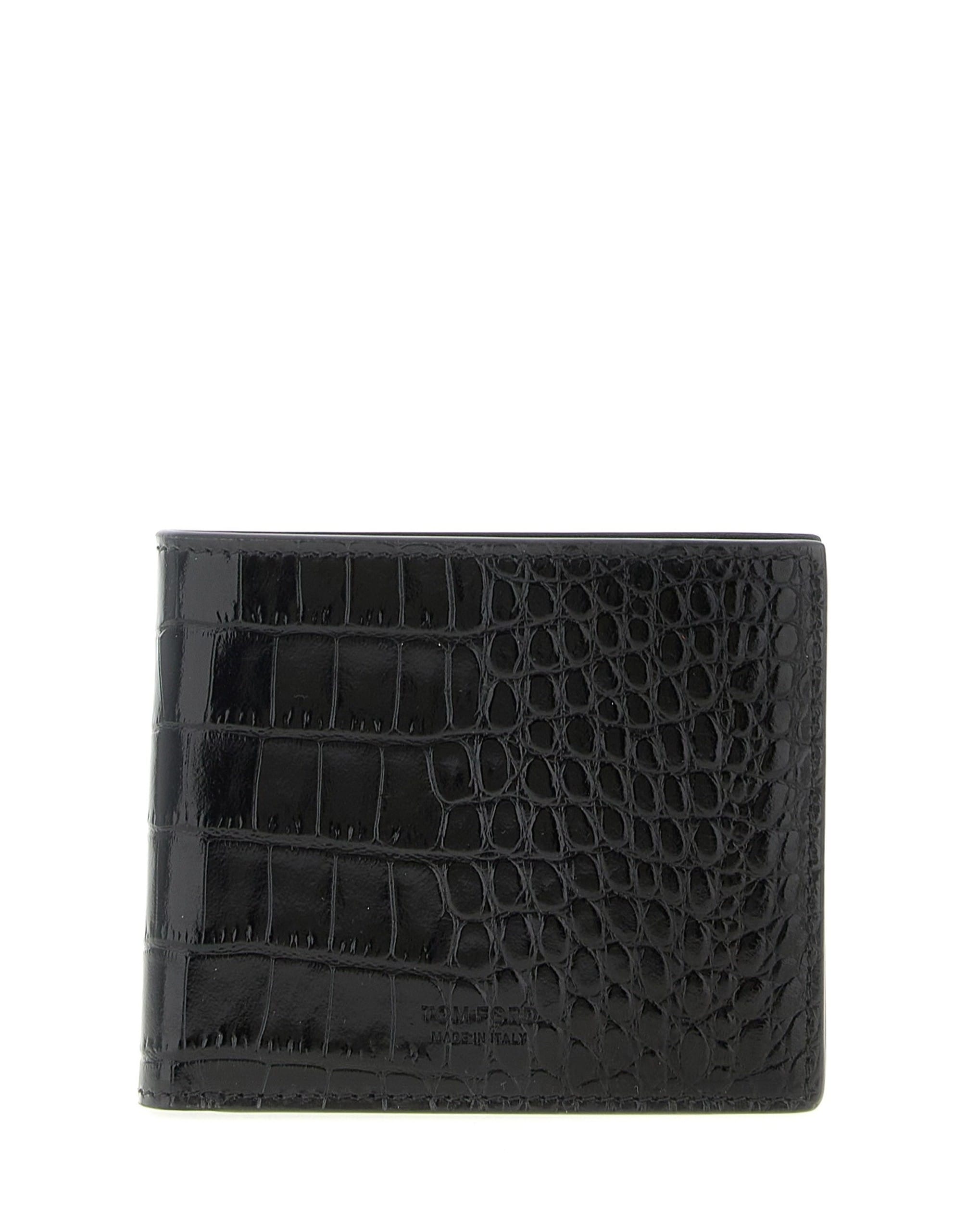 Tom Ford Tom Ford Black Crocodile Print Wallet