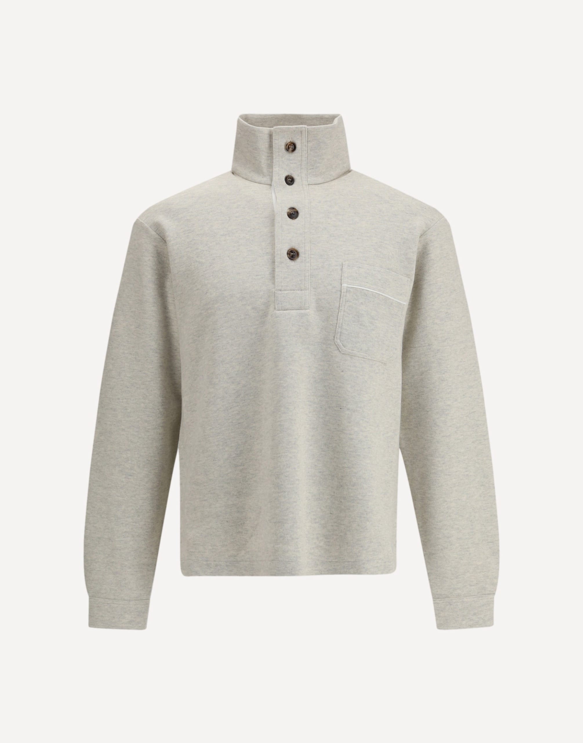 Tom Ford Cotton Sweatshirt With Partial Front Button Closure