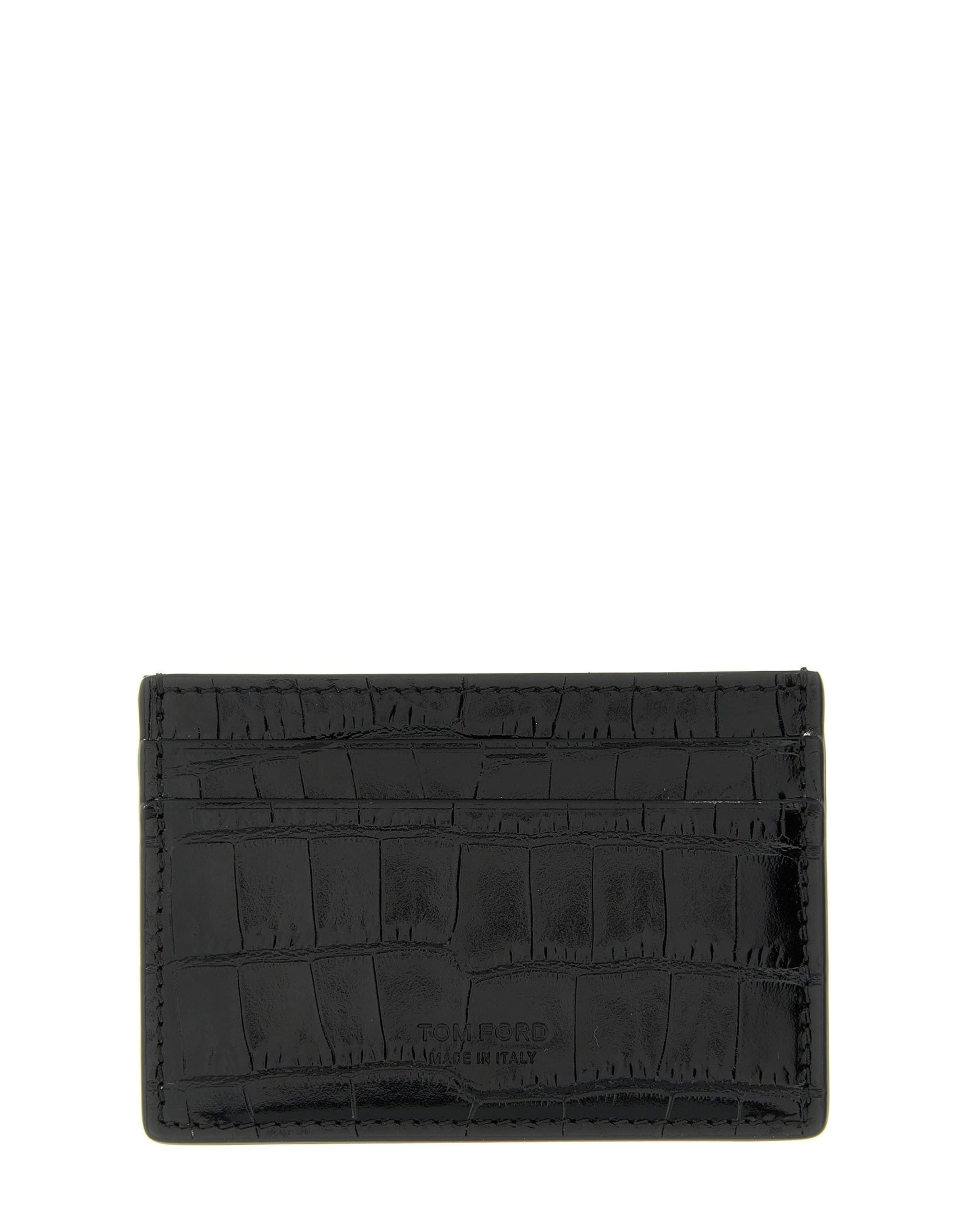 Tom Ford Tom Ford Crocodile-Print Leather Card Holder
