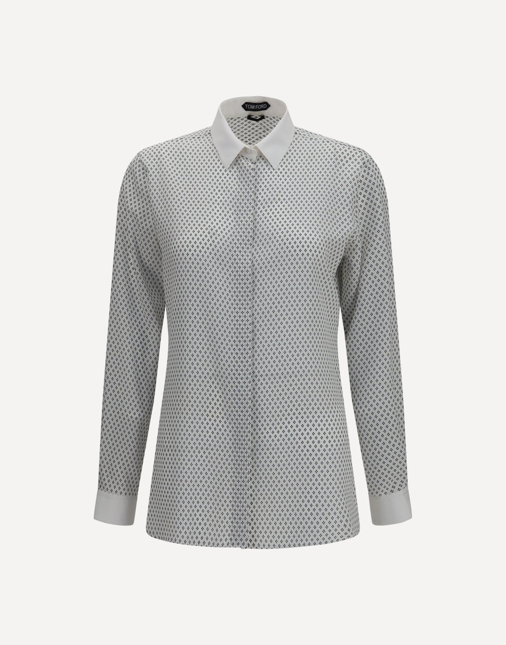 Camisa de crepé de China de seda con estampado Diamond Tom Ford