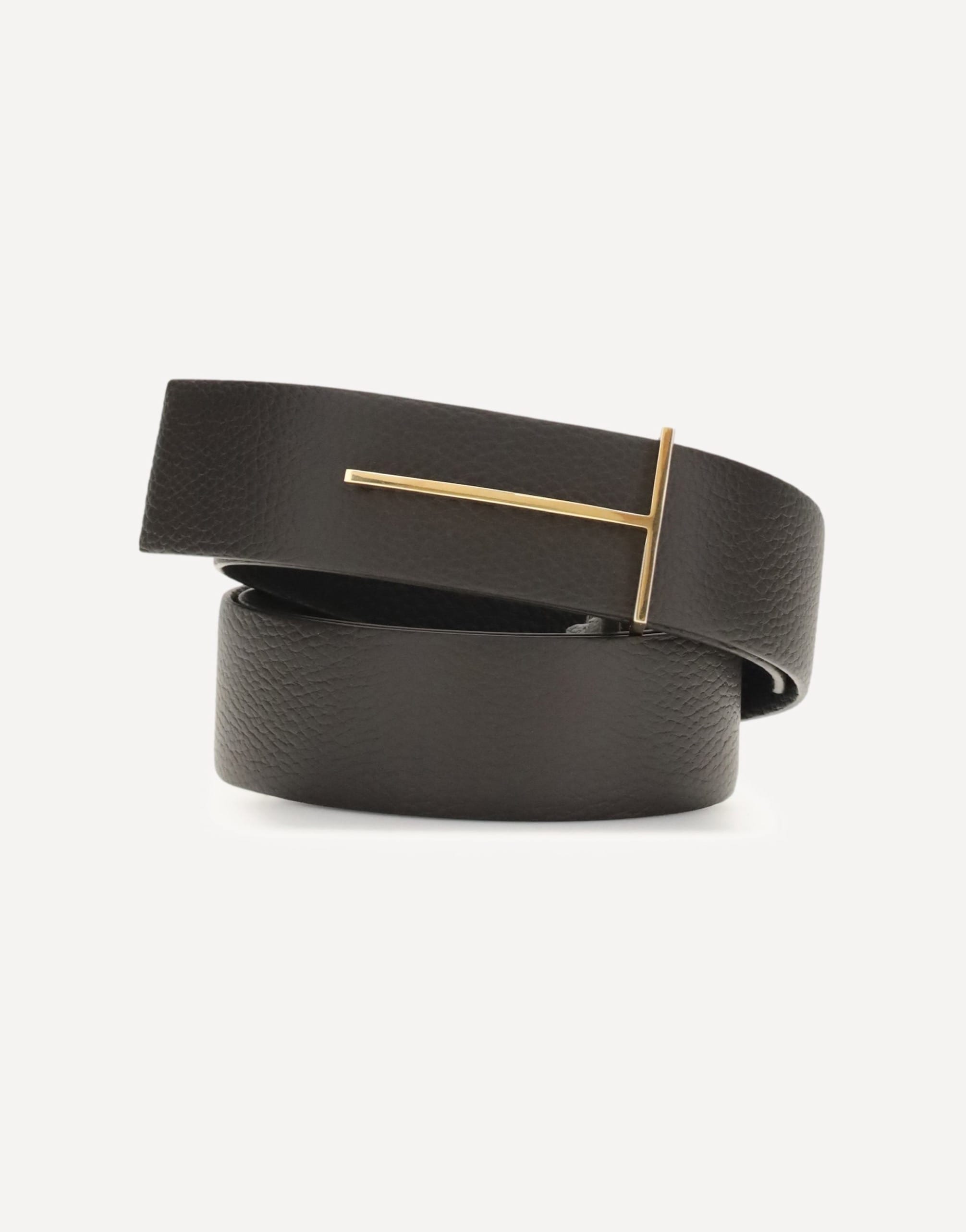 Tom Ford Grain Leather Slim T Reversible Belt