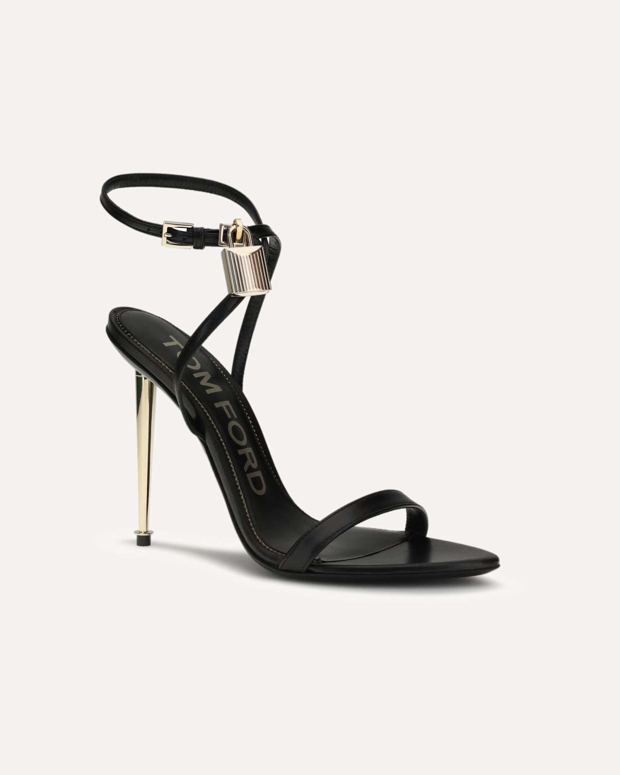 Tom Ford Padlock Pointy Naked Heeled Sandals - alternate view