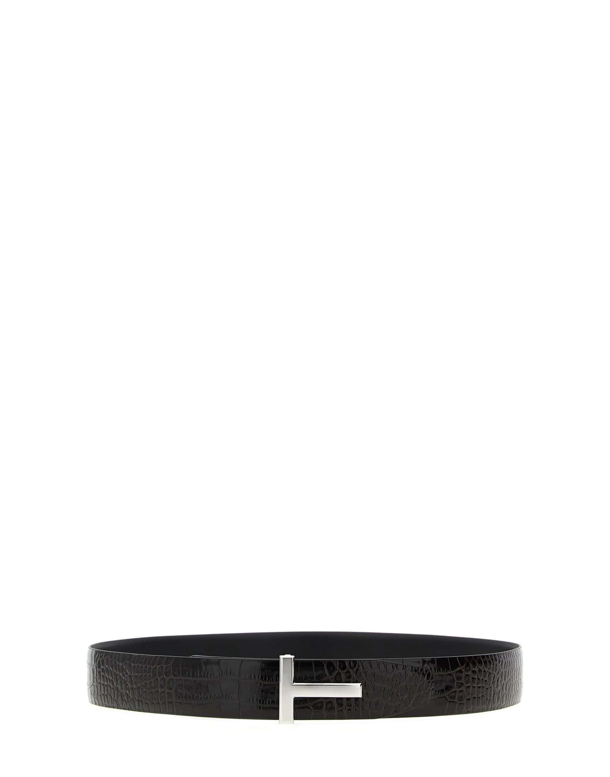 Tom Ford Tom Ford Reversible Crocodile Leather Belt