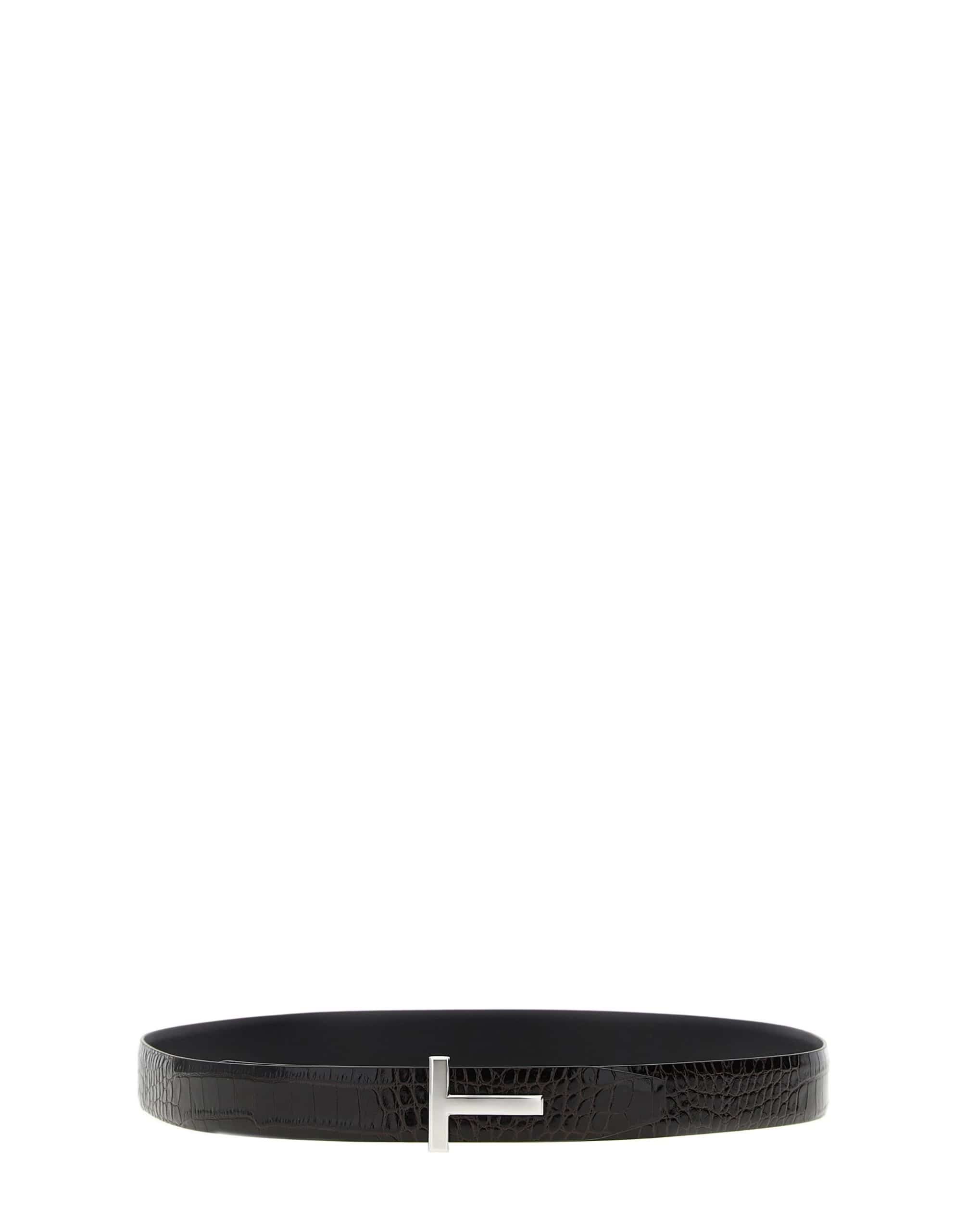 Tom Ford Tom Ford Reversible Crocodile Leather Belt
