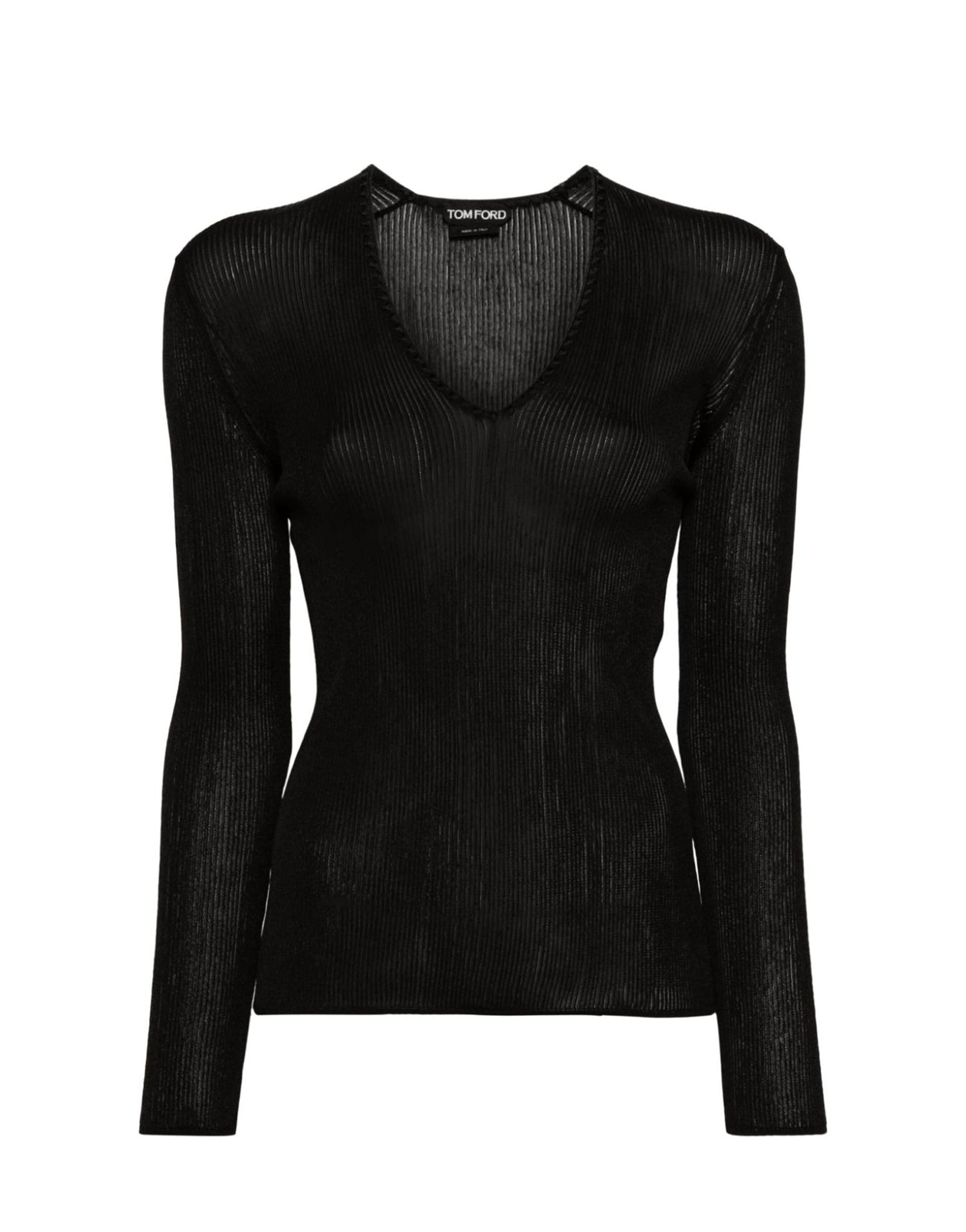 Tom Ford Sheer Fine-Ribbed Top