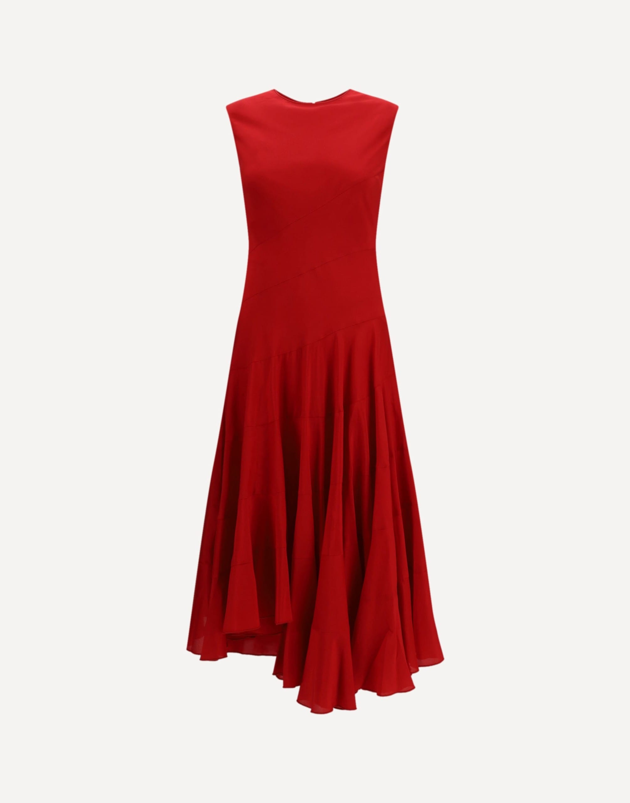 Tory Burch Flared Dress Tiered Asymmetrical Skirt