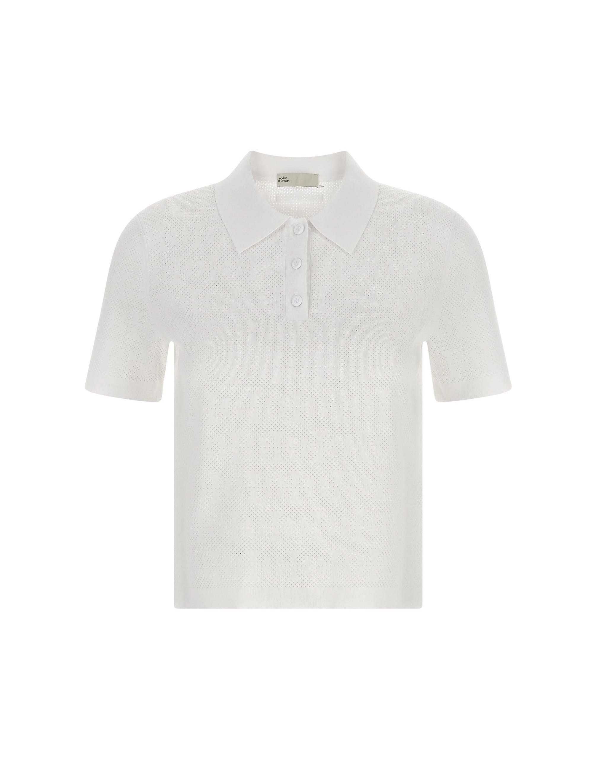 Tory Burch Tory Burch Pointelle Viscose Polo Shirt