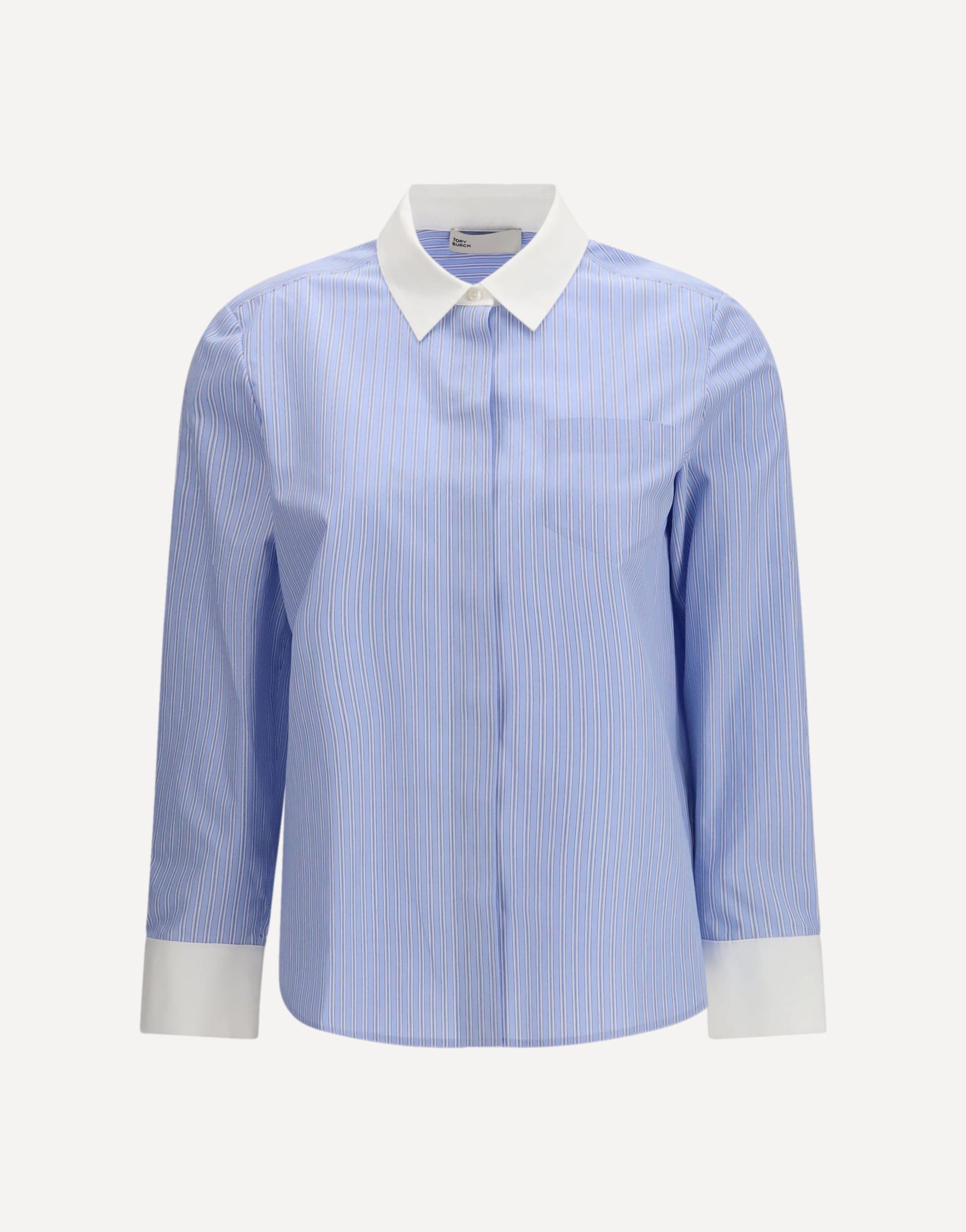 Tory Burch Striped Cotton Shirt With Chest Pocket