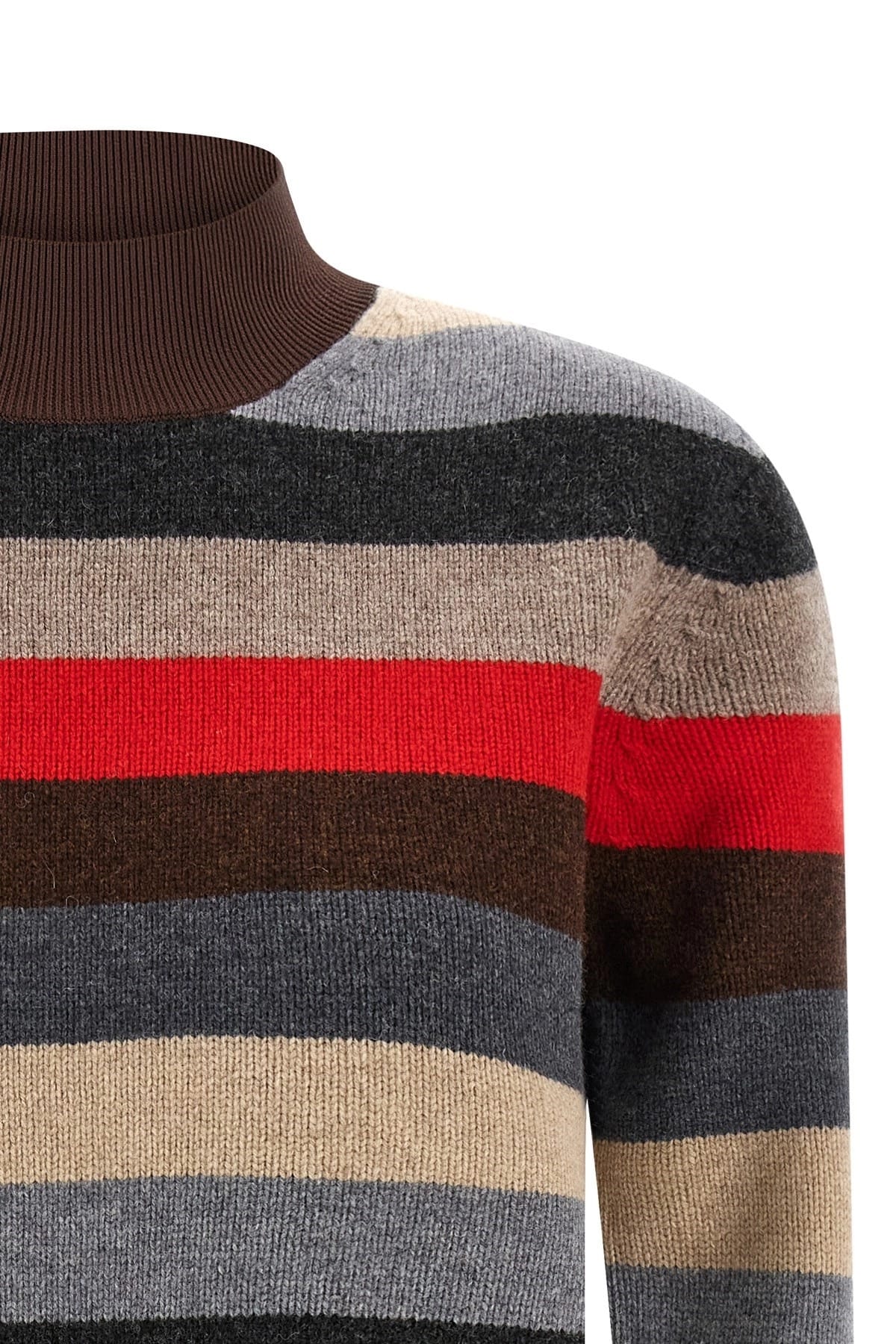 Tory Burch Tory Burch Striped Wool High-Neck Sweater
