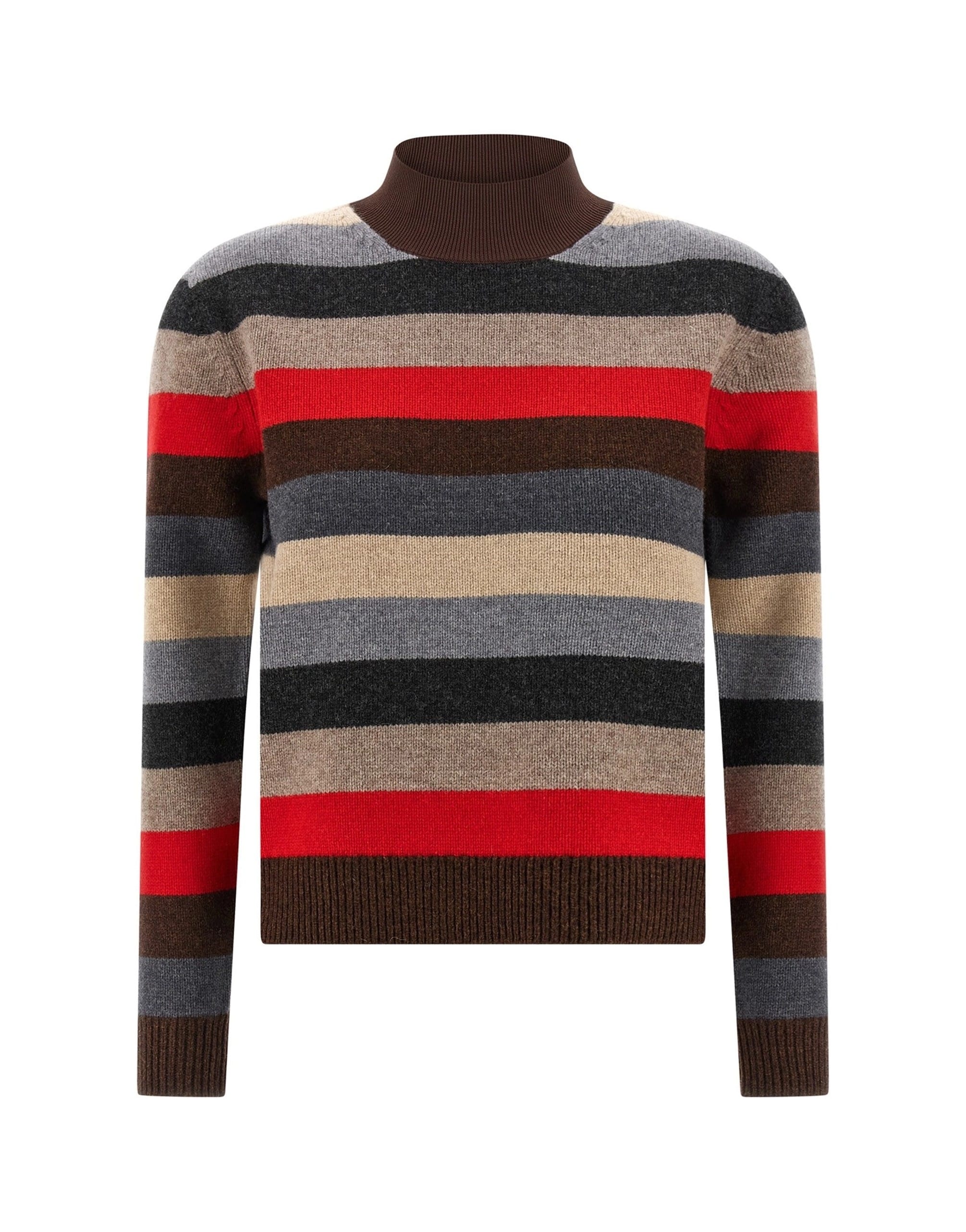 Tory Burch Tory Burch Striped Wool High-Neck Sweater