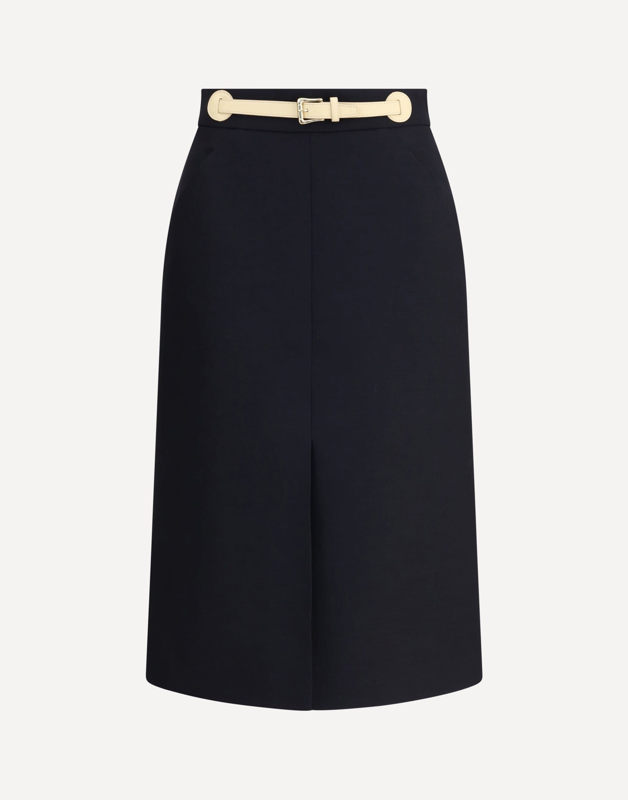 Valentino Belted Midi Skirt With Front Slit