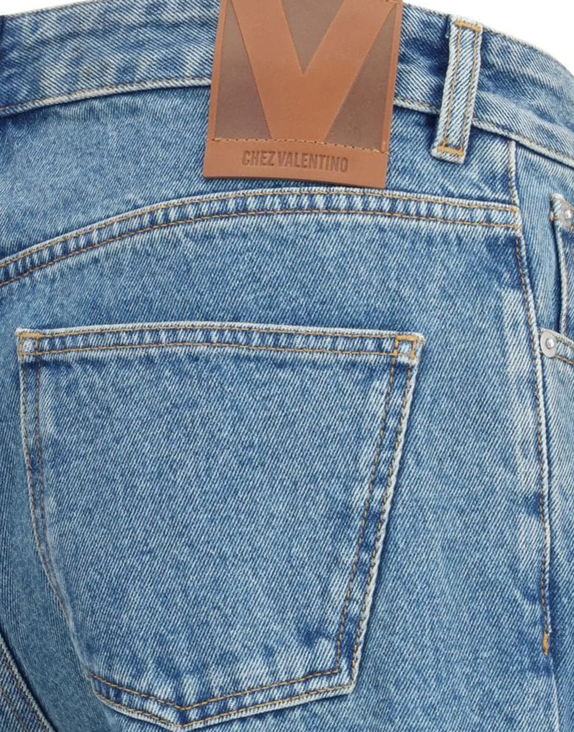 Valentino Chez Patch Straight Jeans