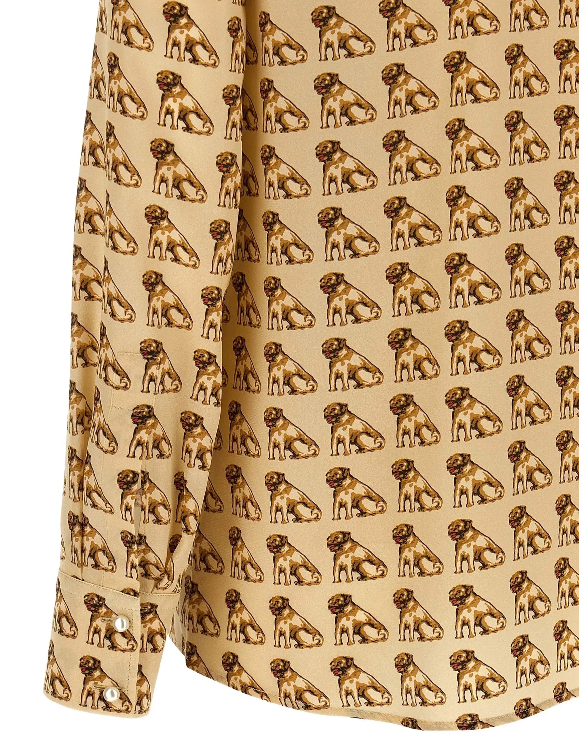 Valentino Crepe De Chine Petit Charles-Print Shirt